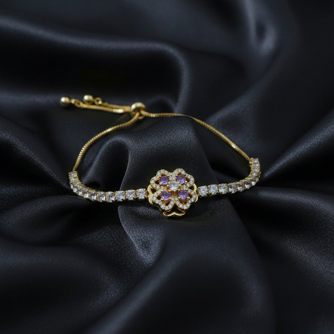 Violet Blossom Diamond Bracelet