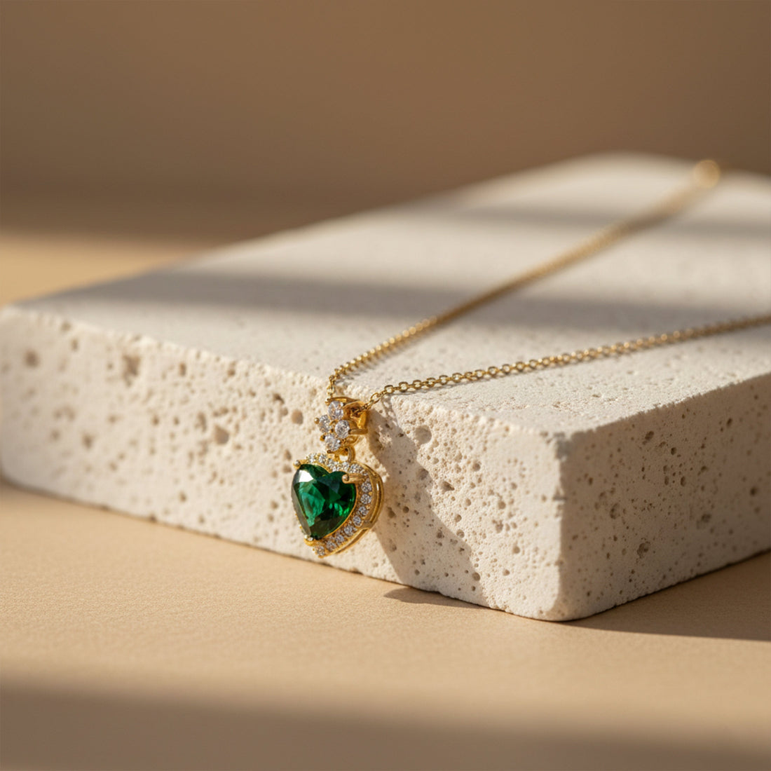Eterna Emerald Heart Pendant Necklace