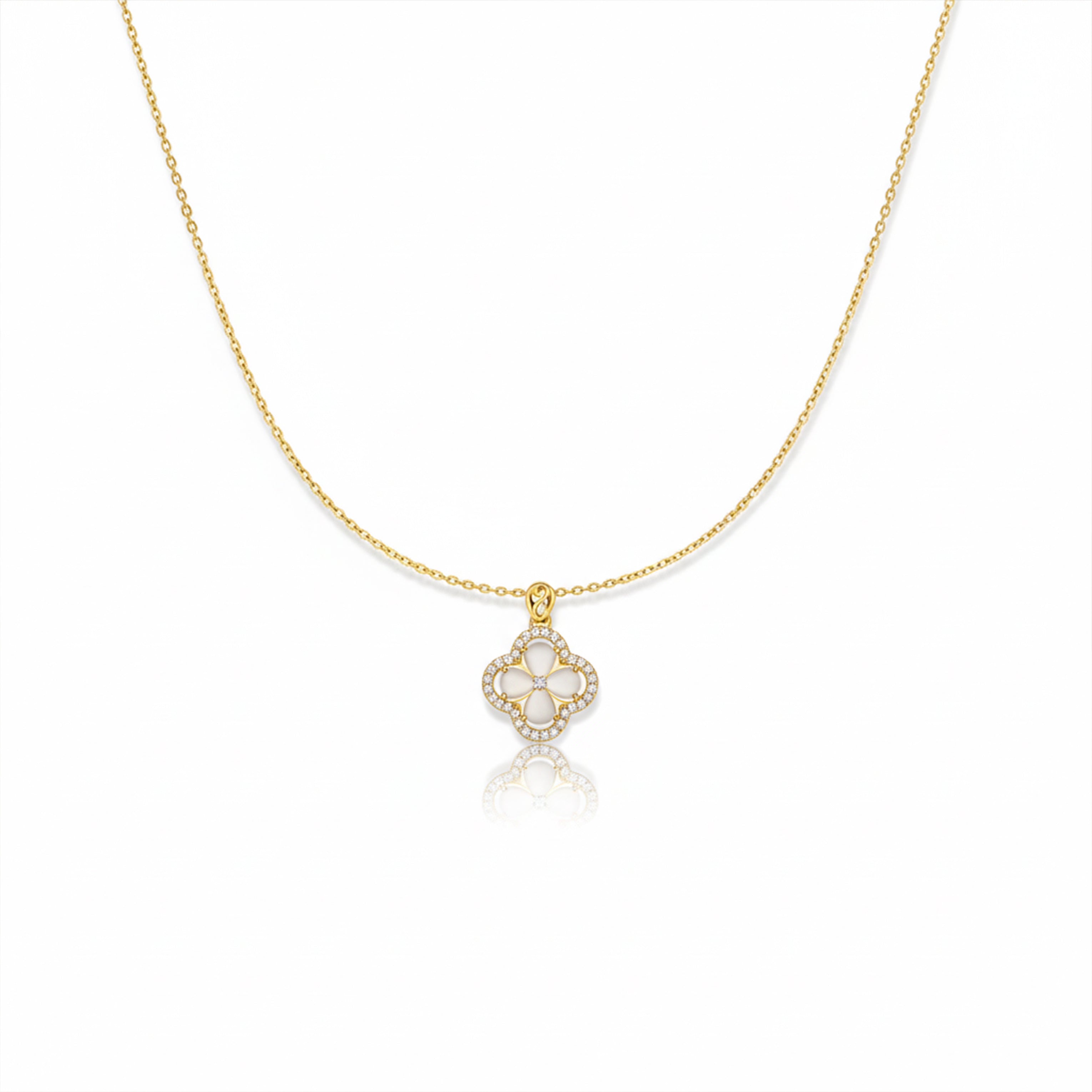 Gold Clover Pendant Necklace