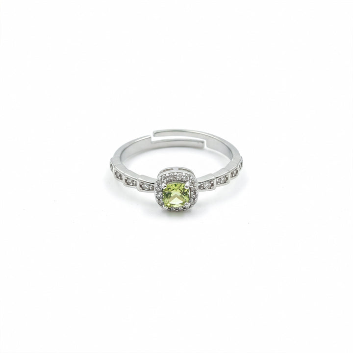 Elite Green Gemstone Halo Ring