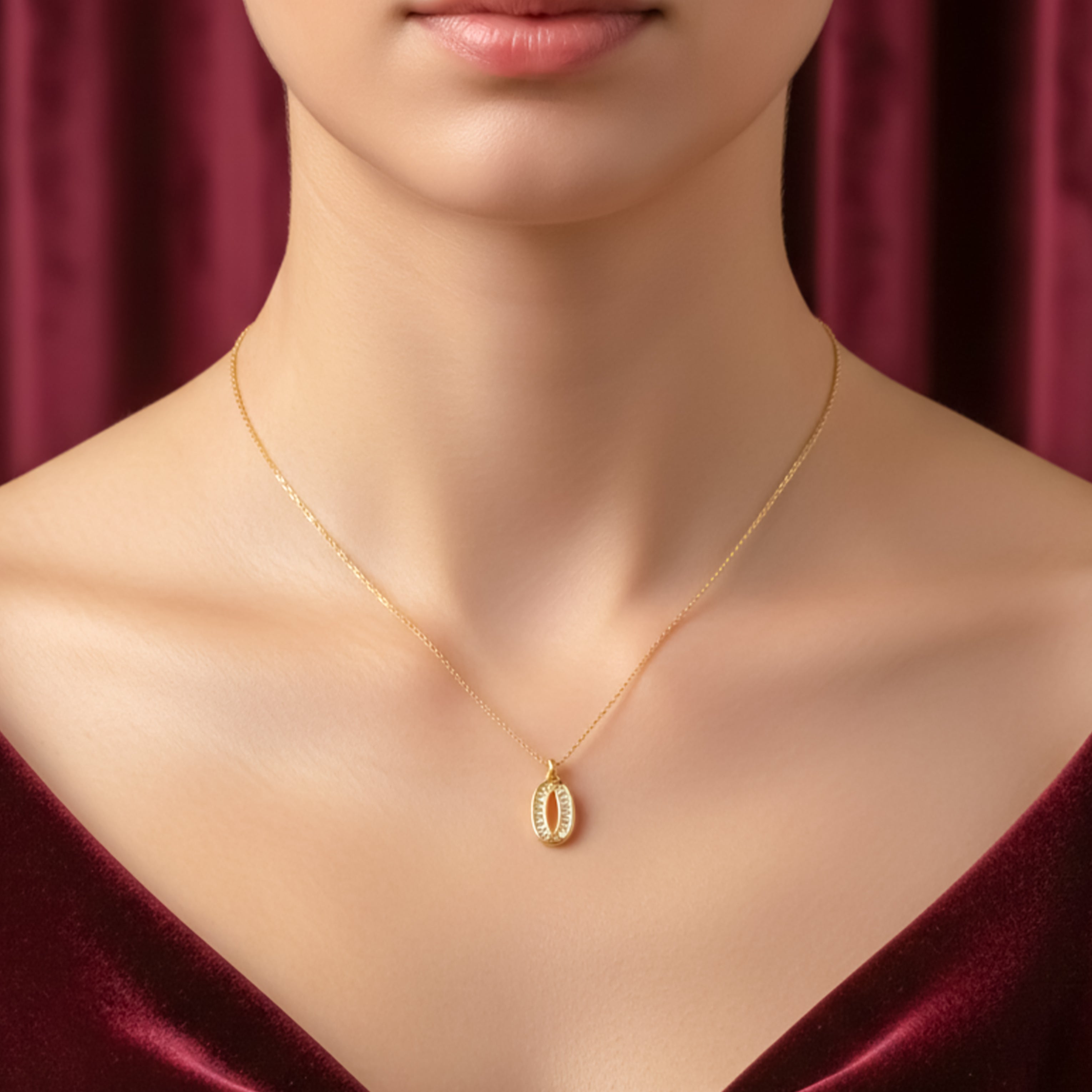 Luxe Gold Oval Crystal Pendant Necklace