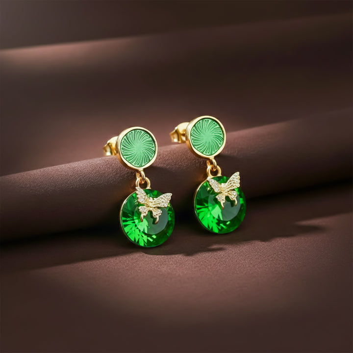 Green Royale Drops Earrings