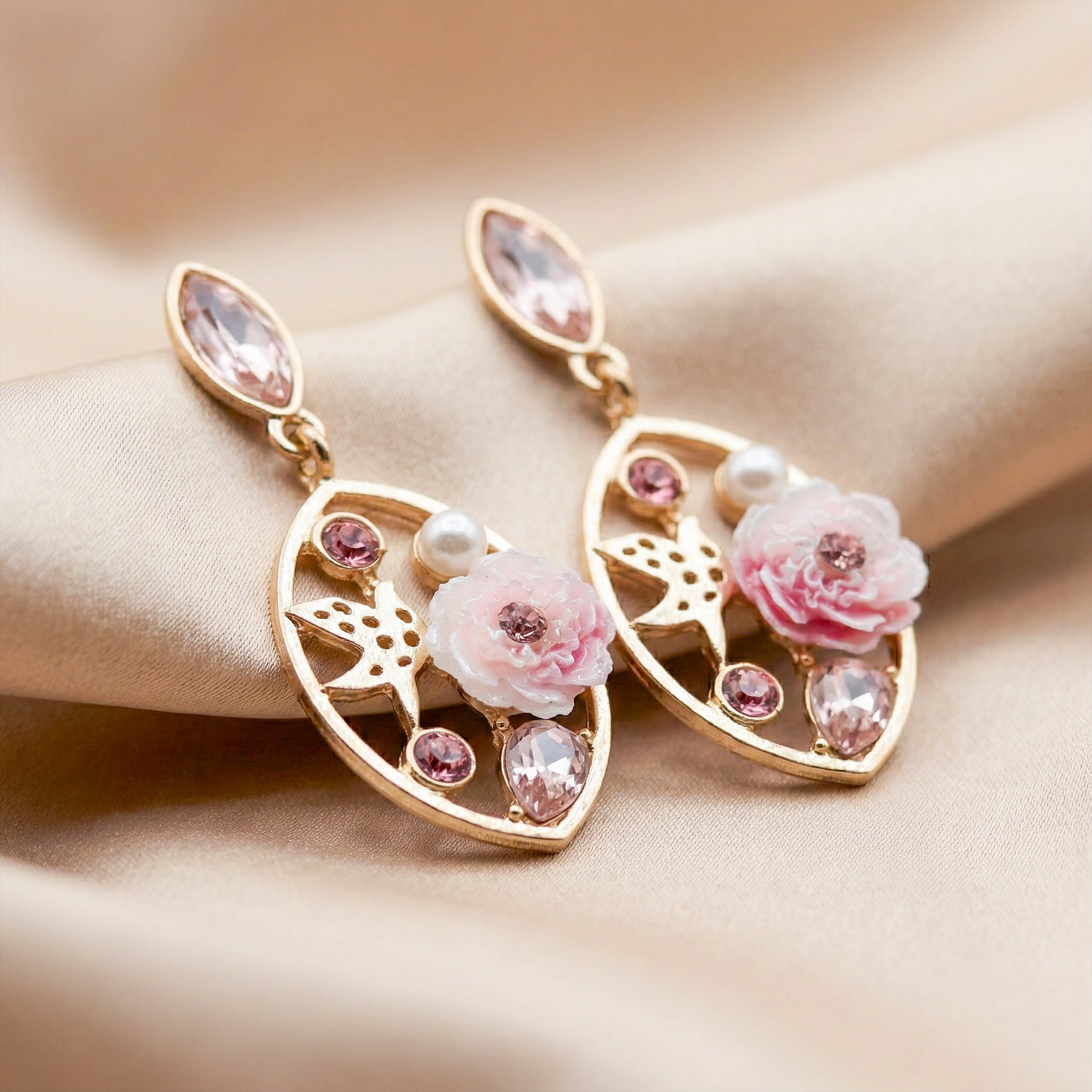 Pink Pearl Elegance Drops Earrings