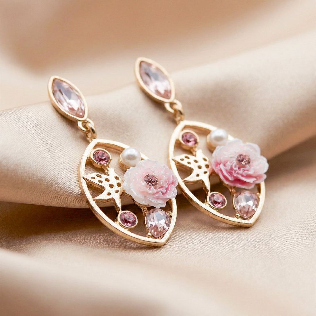 Pink Pearl Elegance Drops Earrings