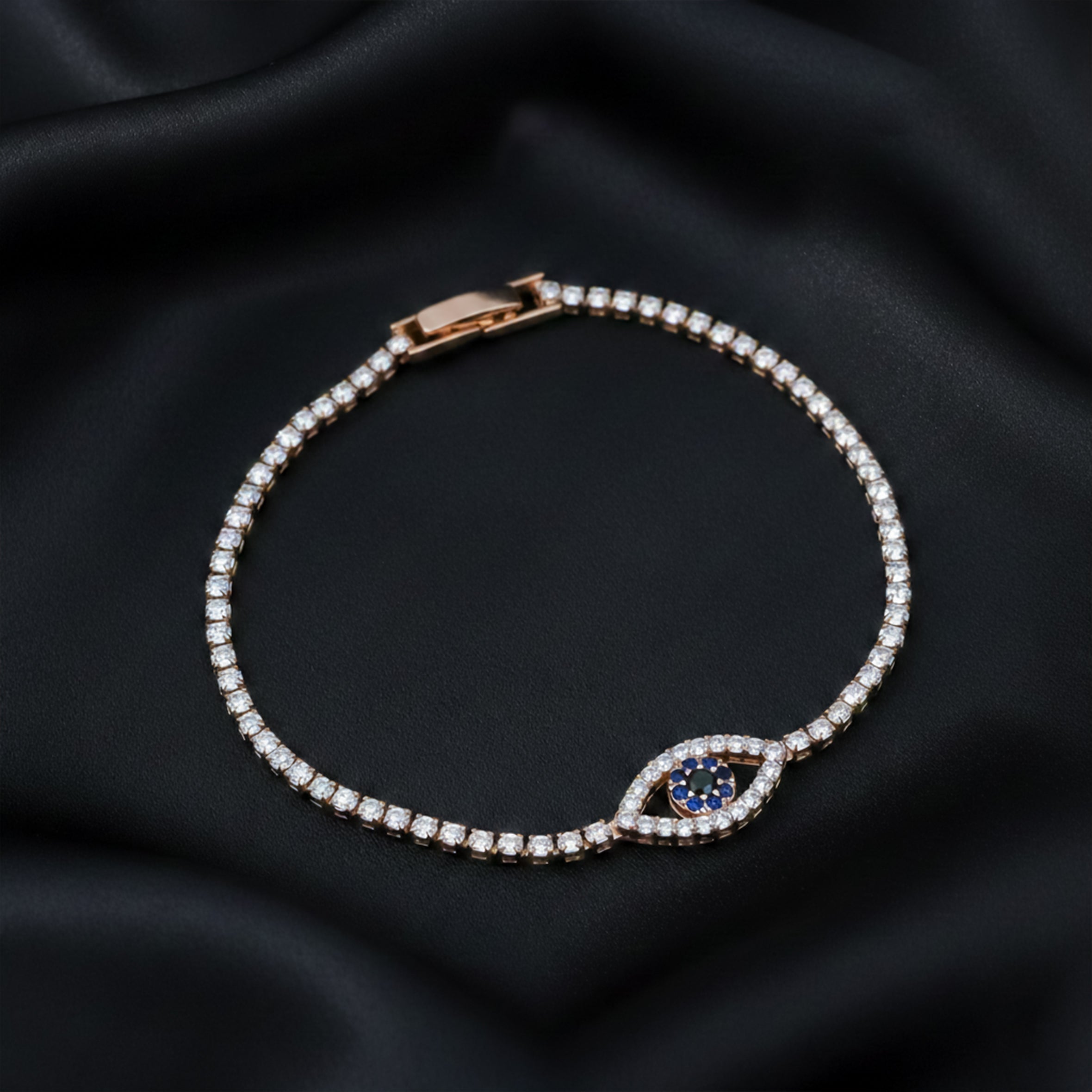 AuraShield Diamond Evil Eye Bracelet