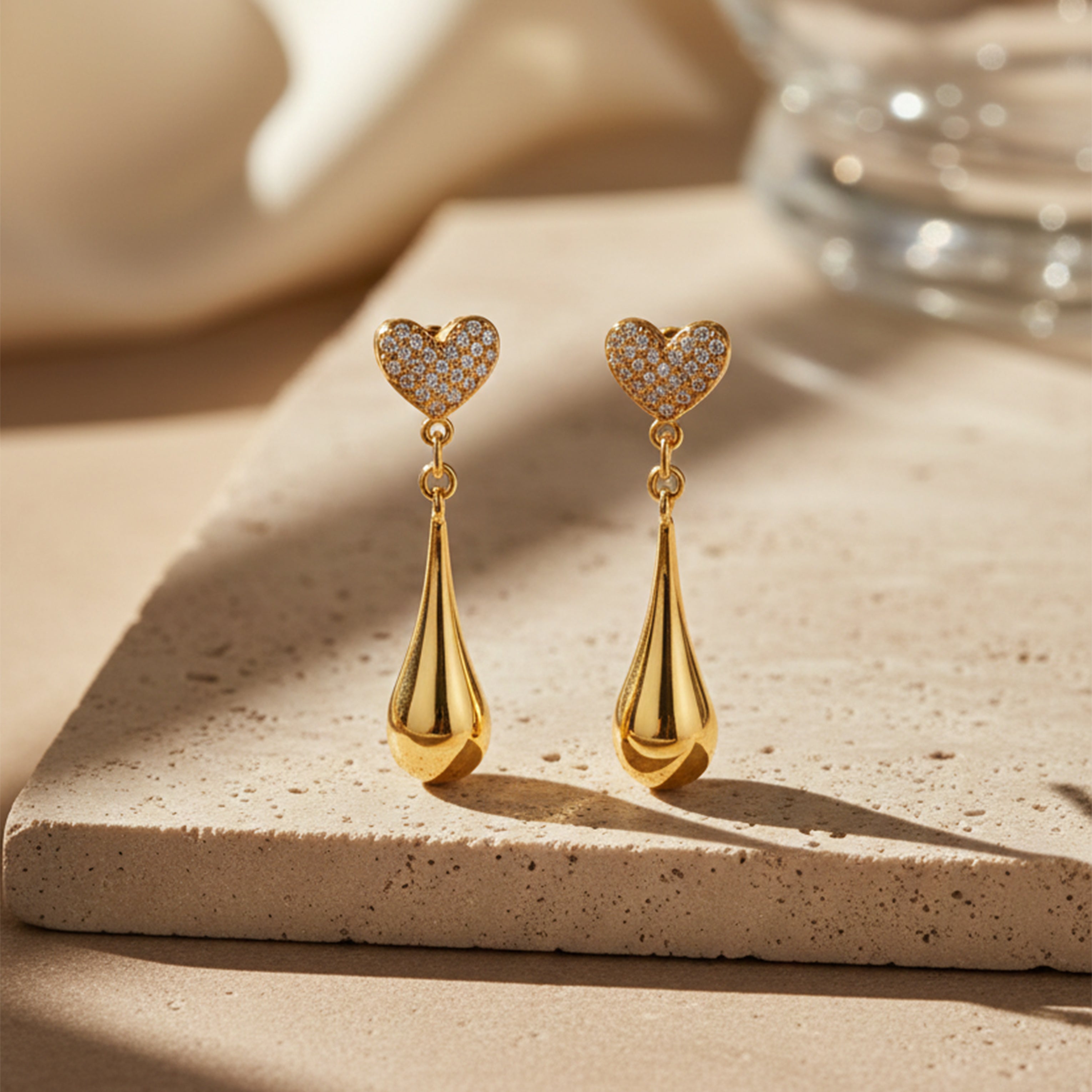 Golden Heart Drip Luxe Earrings