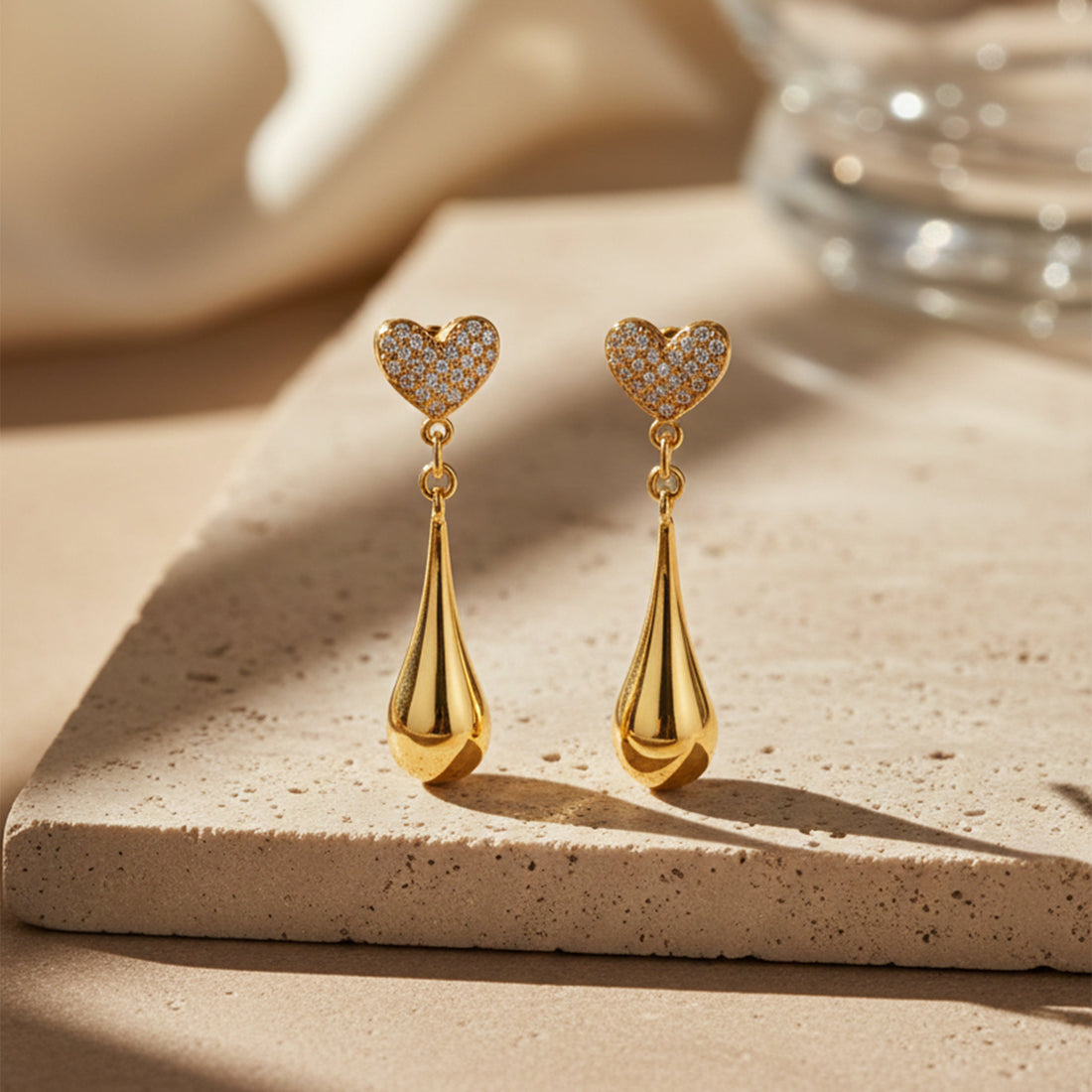 Golden Heart Drip Luxe Earrings