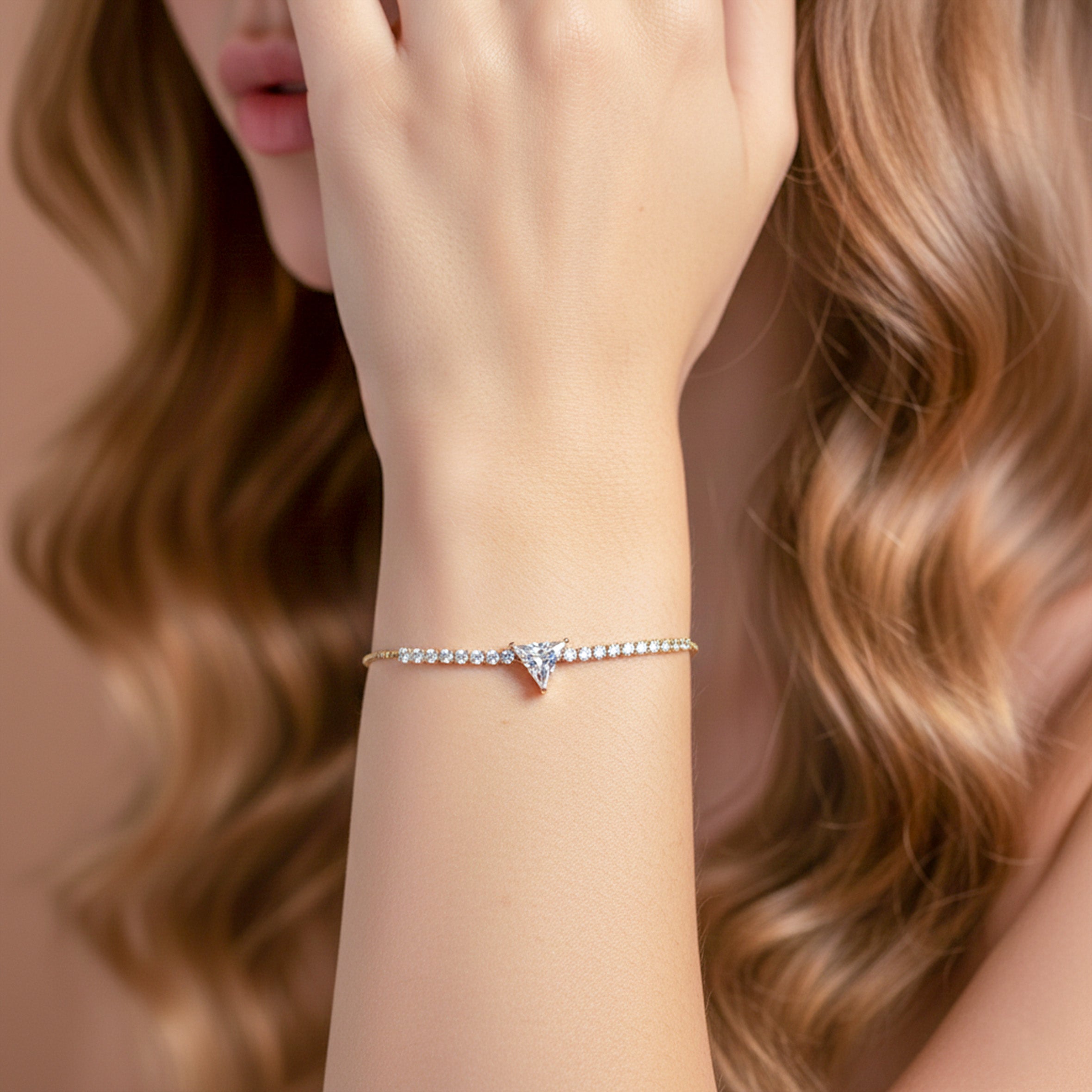 Trinity Diamond Triangle Bracelet