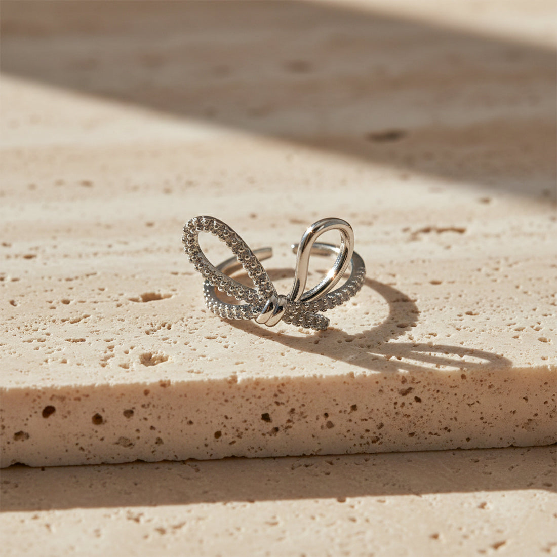 Celeste Sparkle Bow Infinity Ring