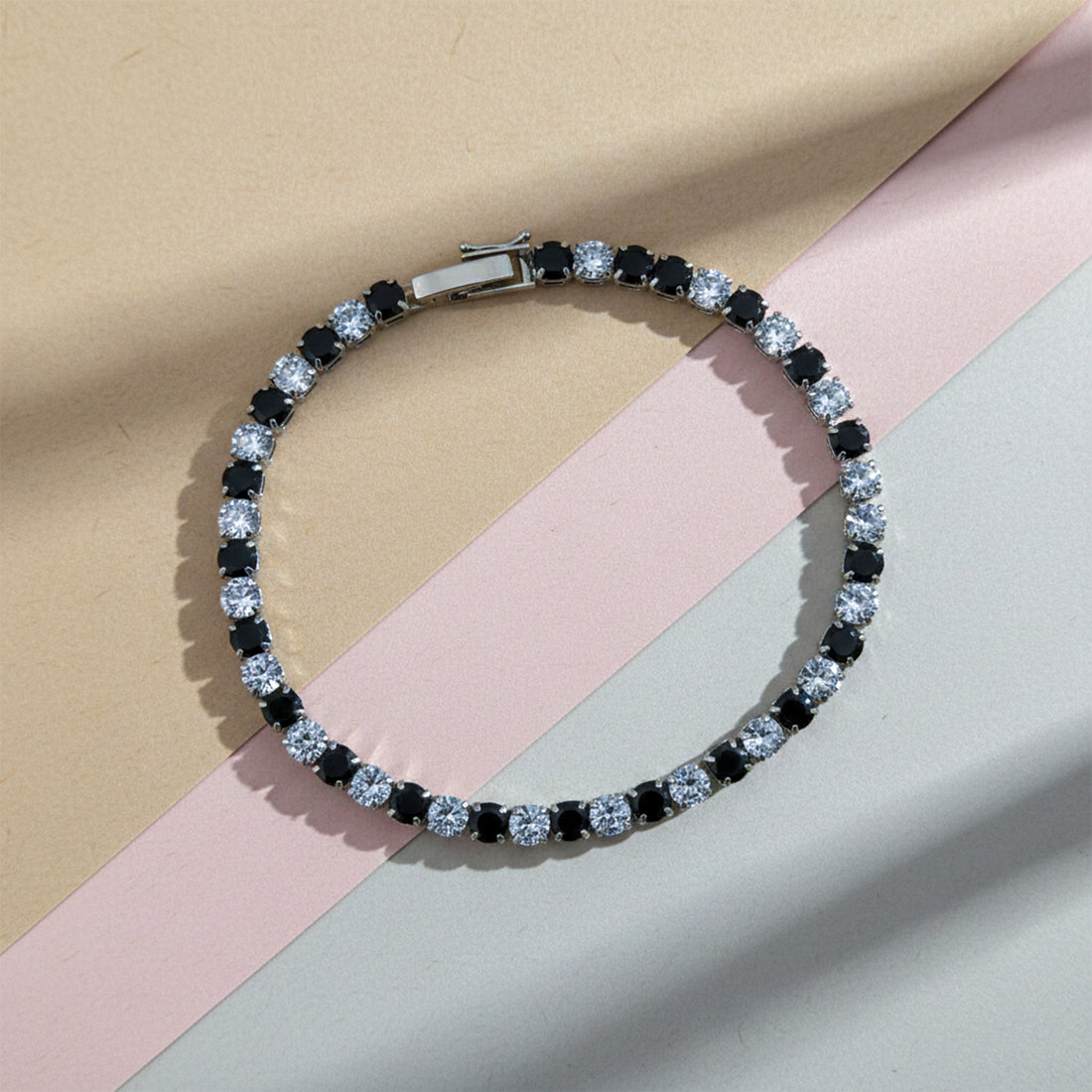 Obsidian Glow Diamond Tennis Bracelet