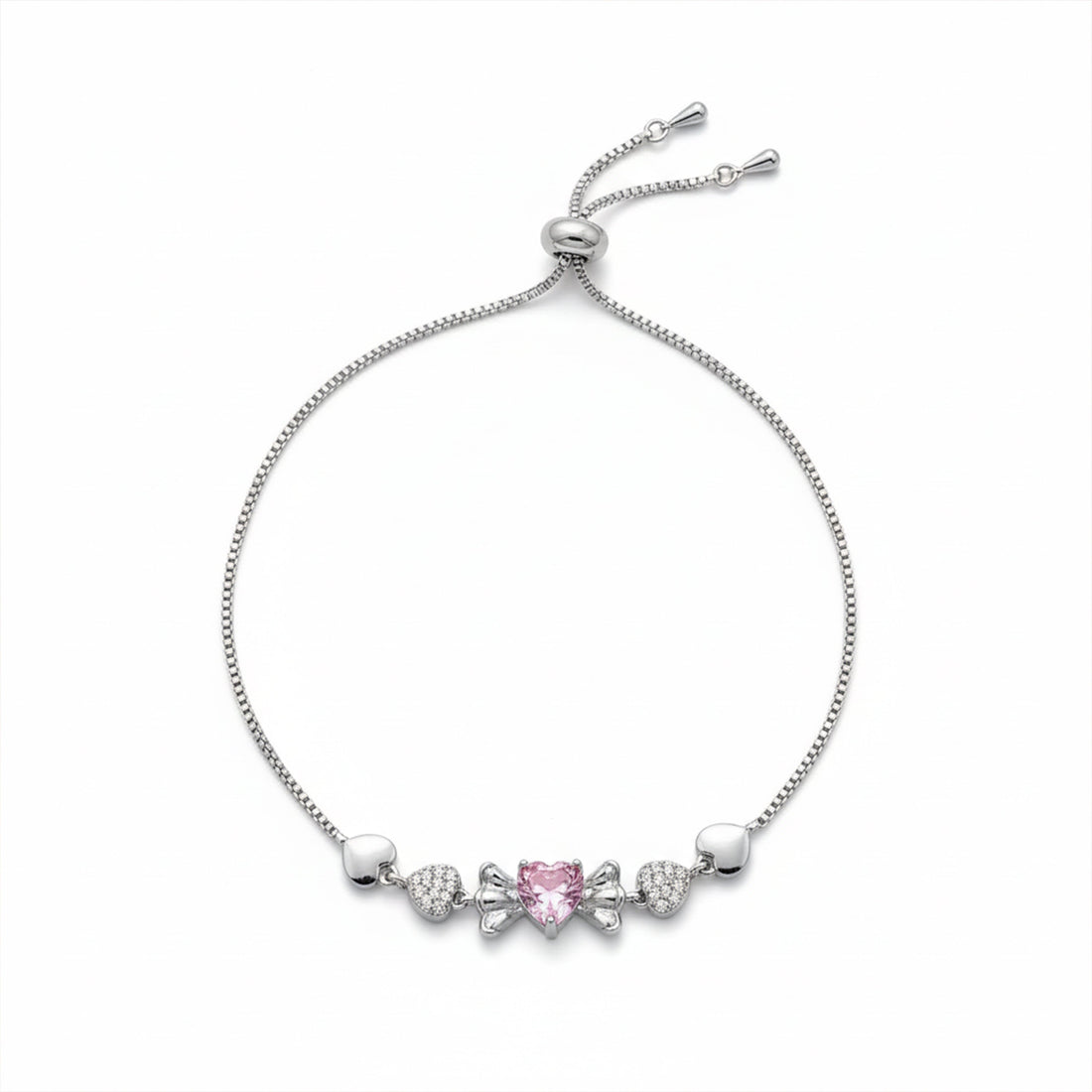 Cupid’s Pink Heart Diamond Bracelet