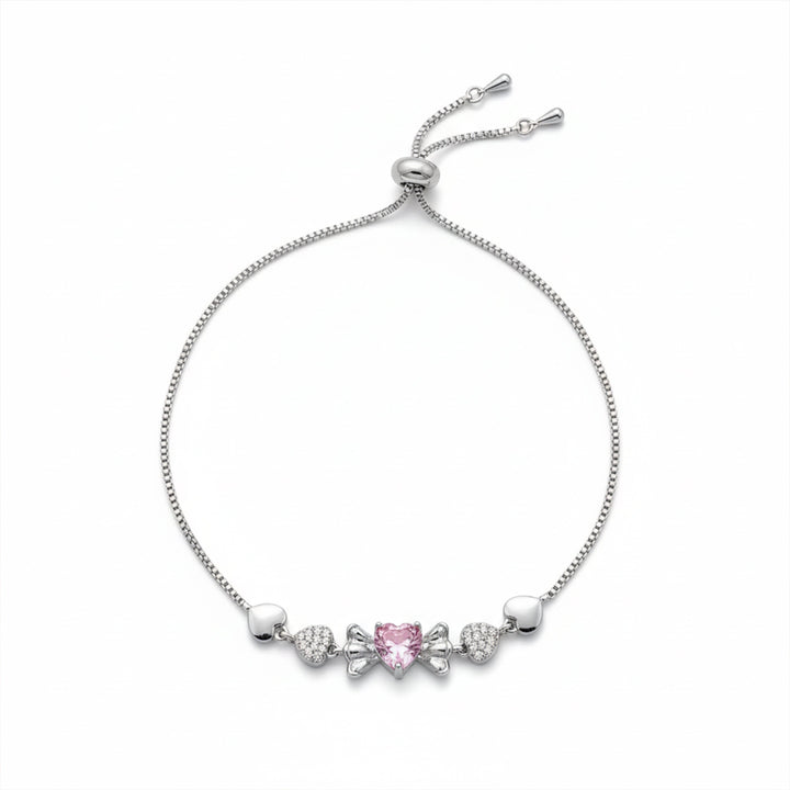 Cupid’s Pink Heart Diamond Bracelet