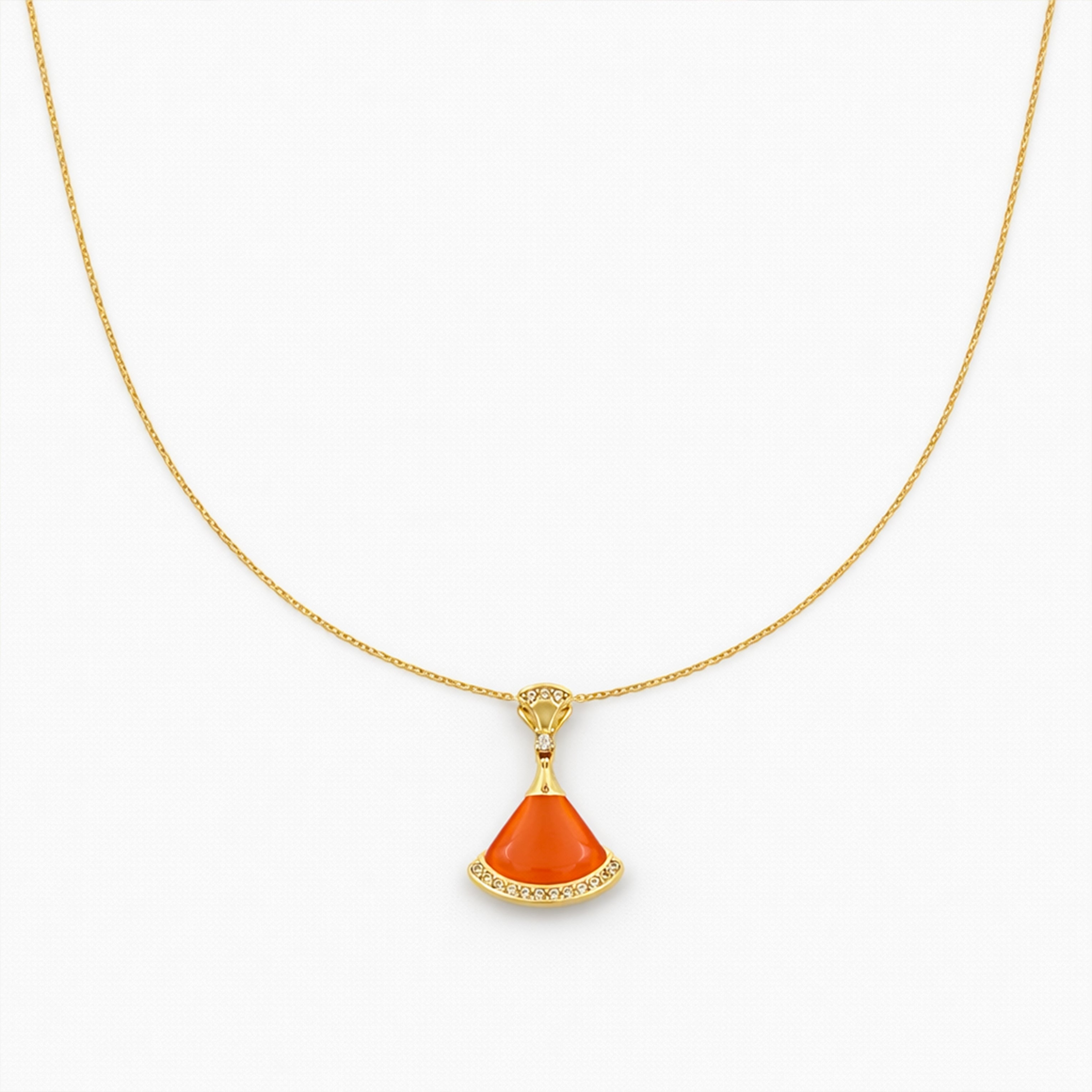 Coral Elegance Gold Pendant Necklace