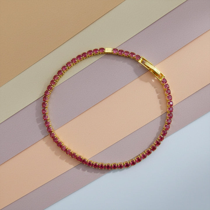 Azure Elegance Diamond Tennis Bracelet