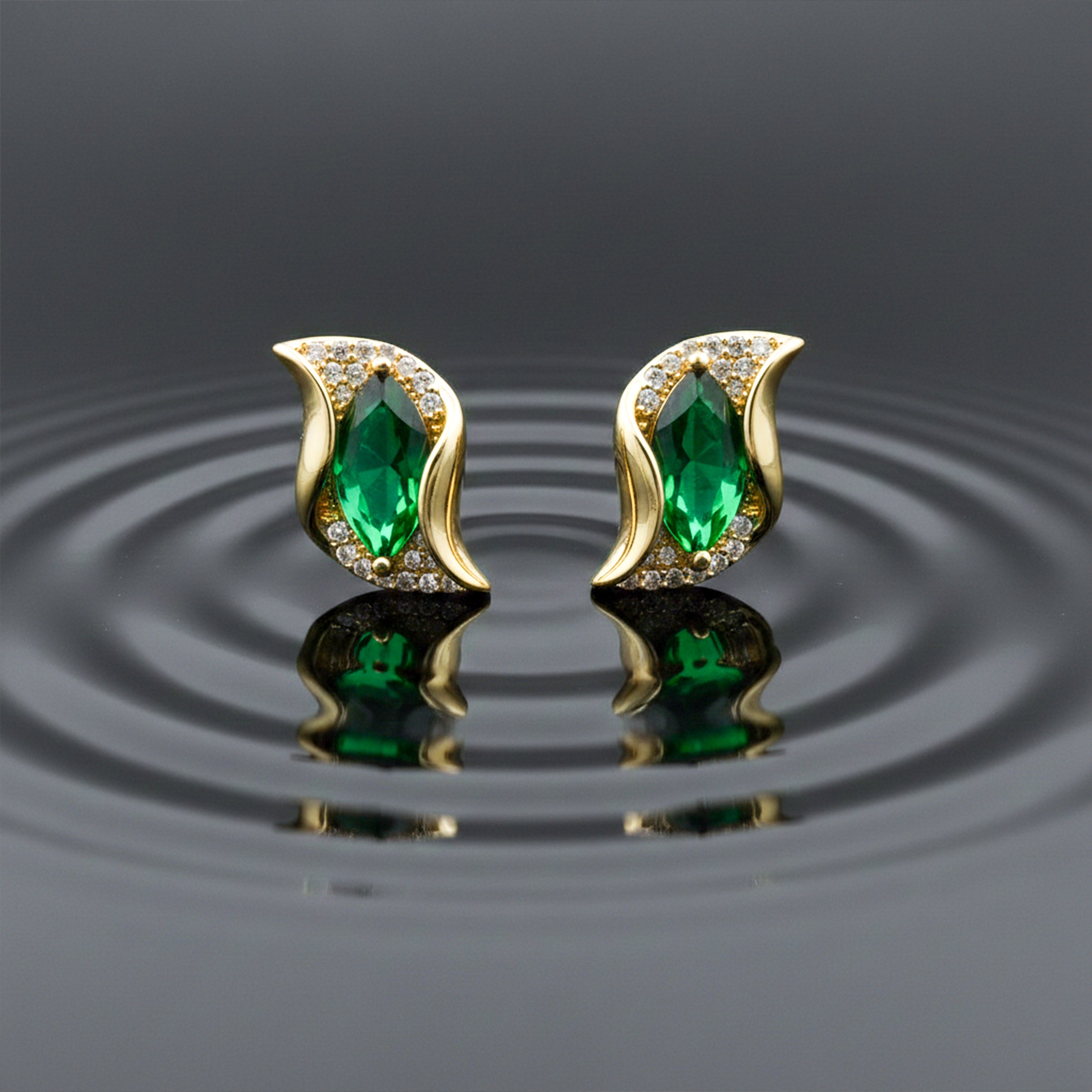 Velvet Green Luxe Curve Earrings