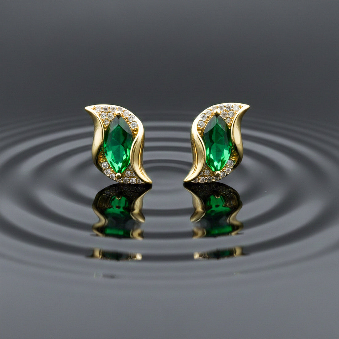 Velvet Green Luxe Curve Earrings