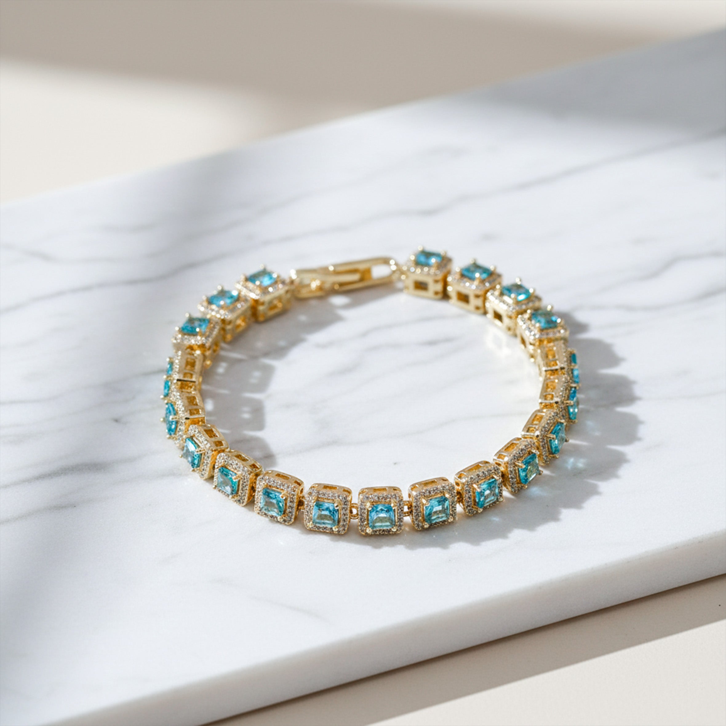 Turquoise Diamond Frame Bracelet