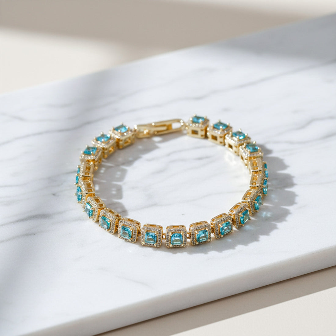 Turquoise Diamond Frame Bracelet