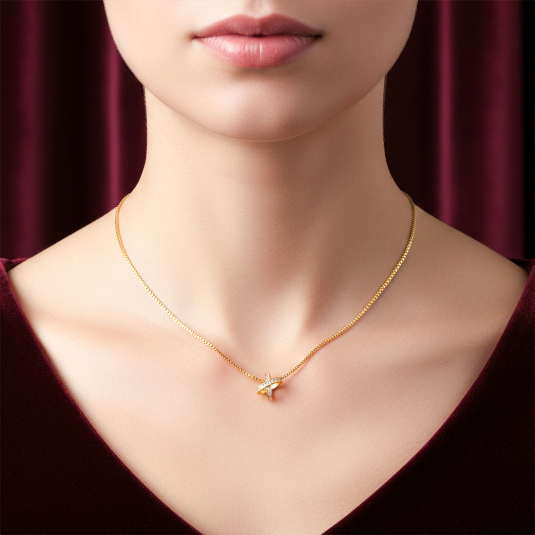 Infinity Cross Diamond Necklace