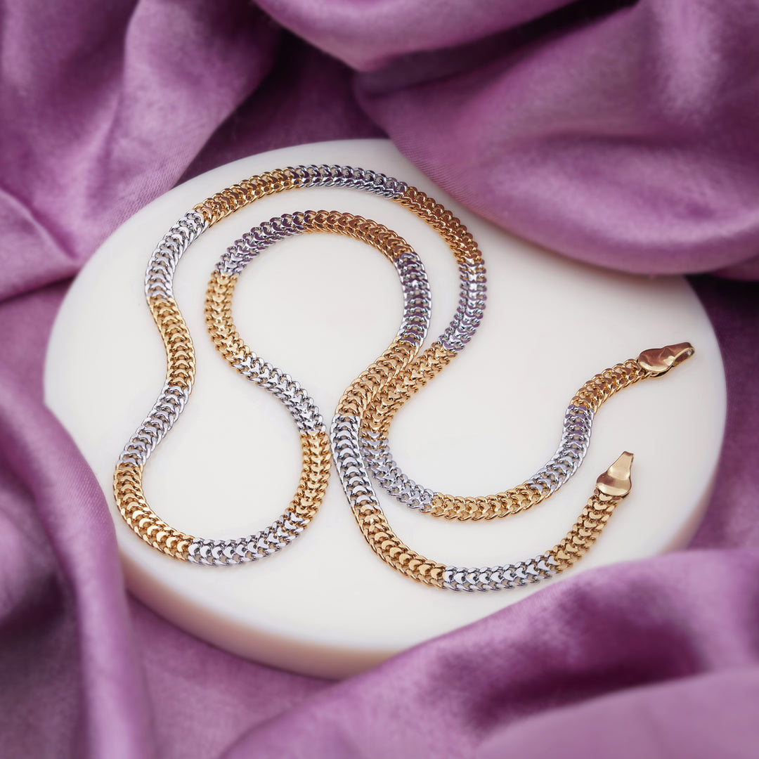 Luxpenny Elite Gold & Silver Cuban Chain