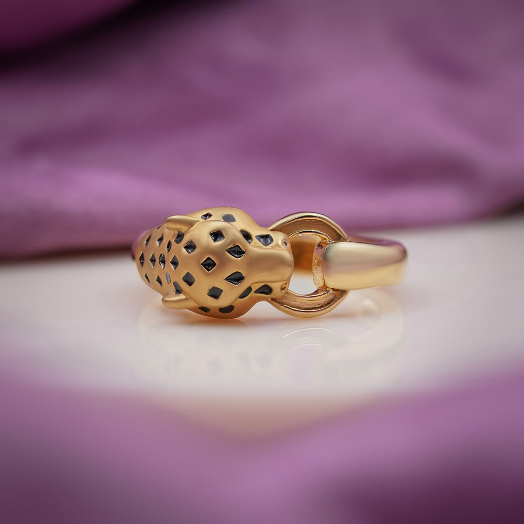 Golden Panther Link Ring