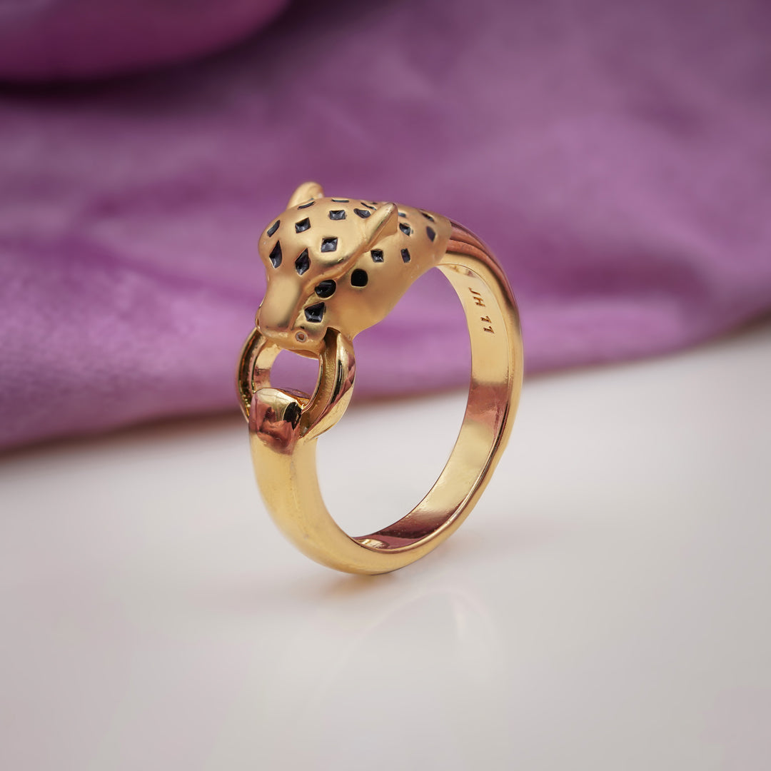Golden Panther Link Ring