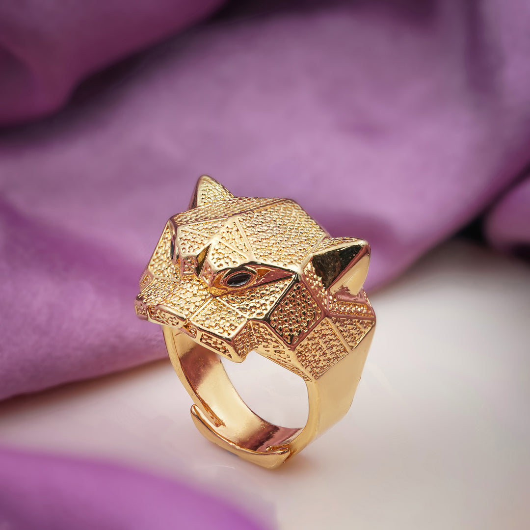 Gold Panther Stealth Band Ring