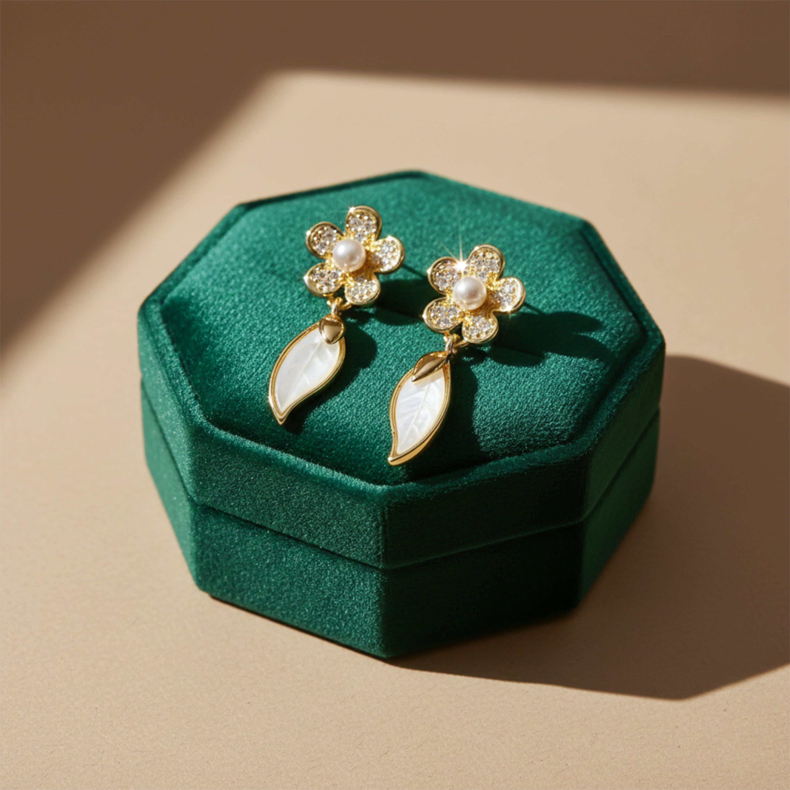 Nazakat Pearl Flower Earrings