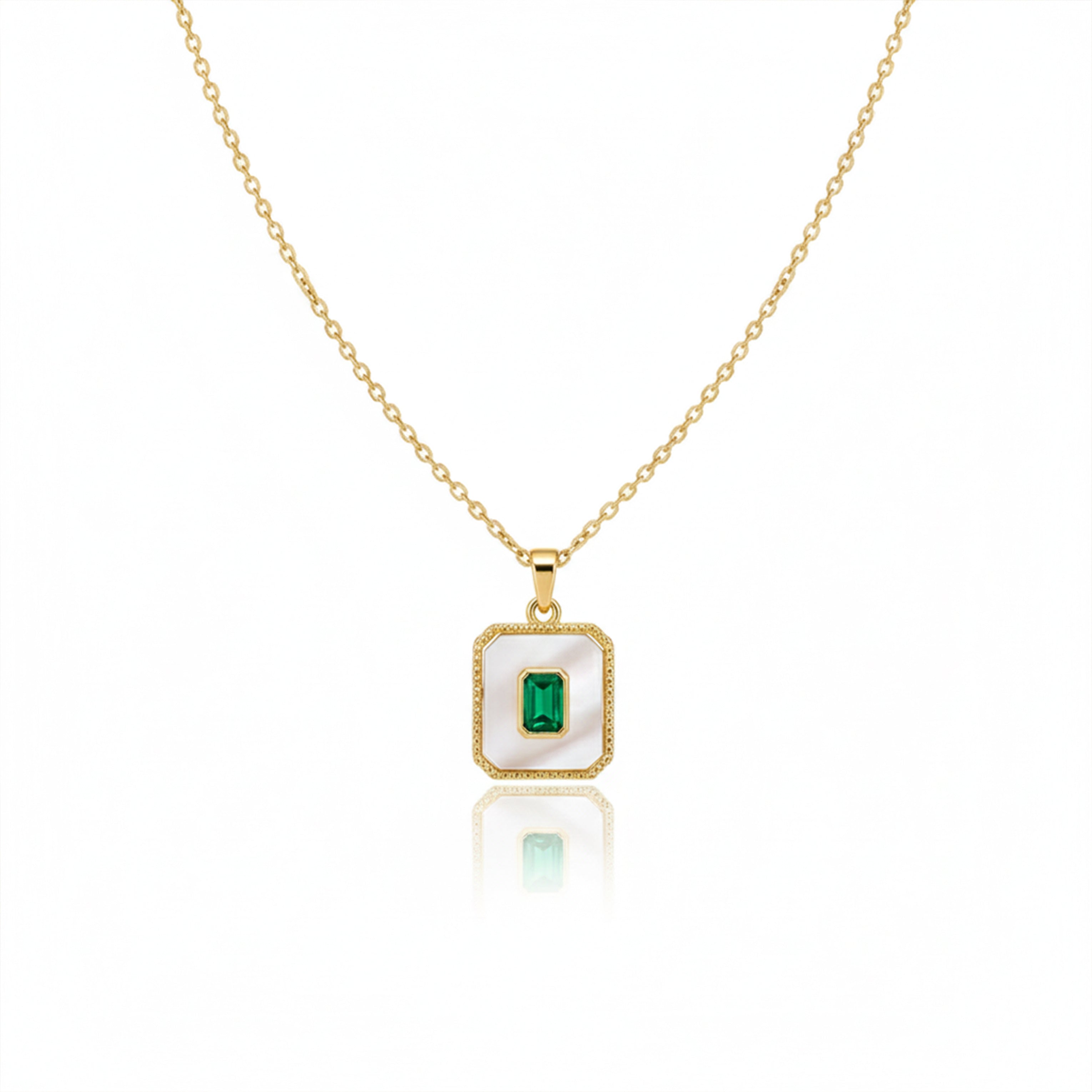 Celestine Royal Green Stone Gold Necklace