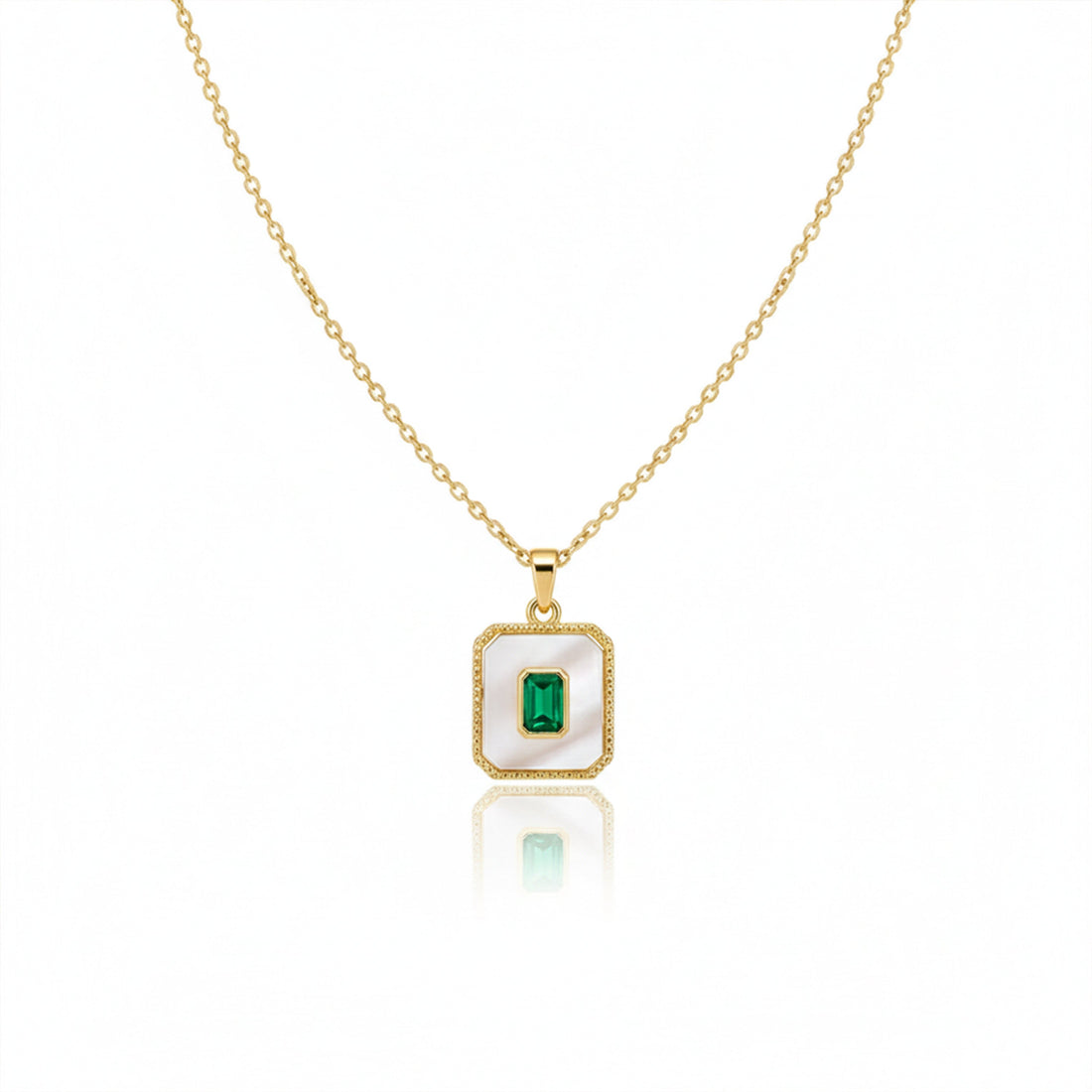 Celestine Royal Green Stone Gold Necklace