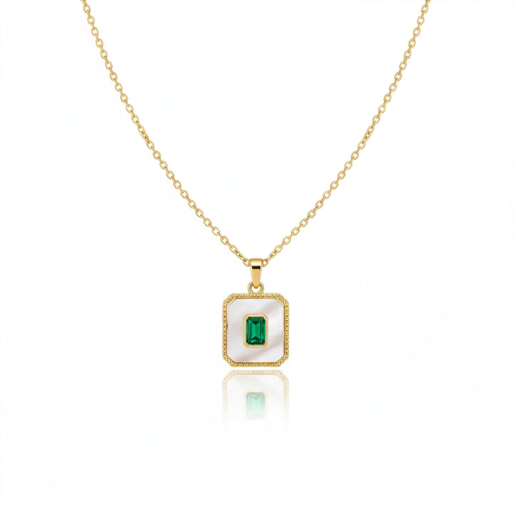 Celestine Royal Green Stone Gold Necklace