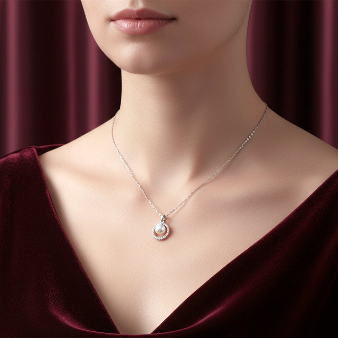 Classic Pearl & Silver Chain Necklace