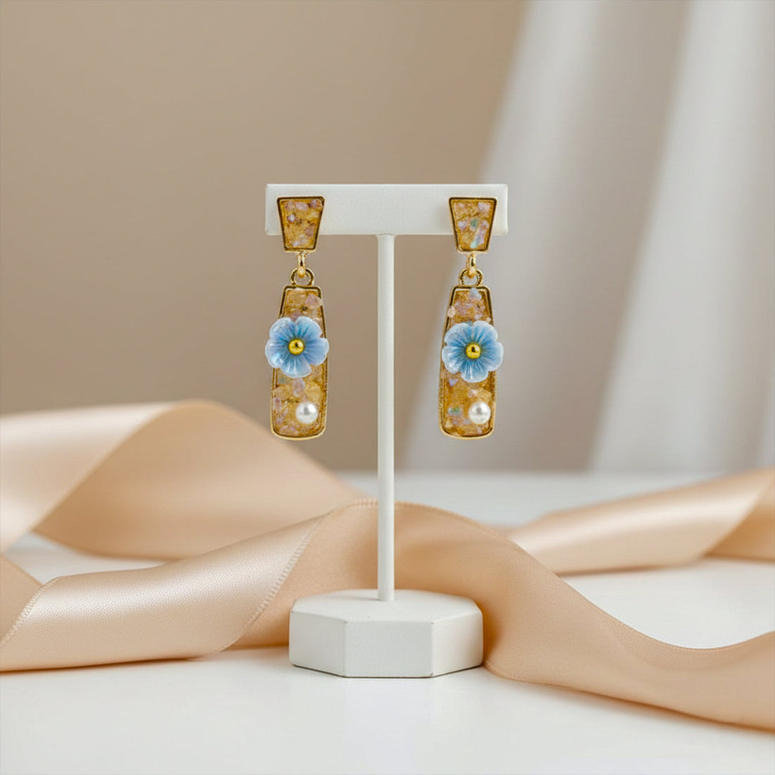 Sky Bloom Pearl Earrings