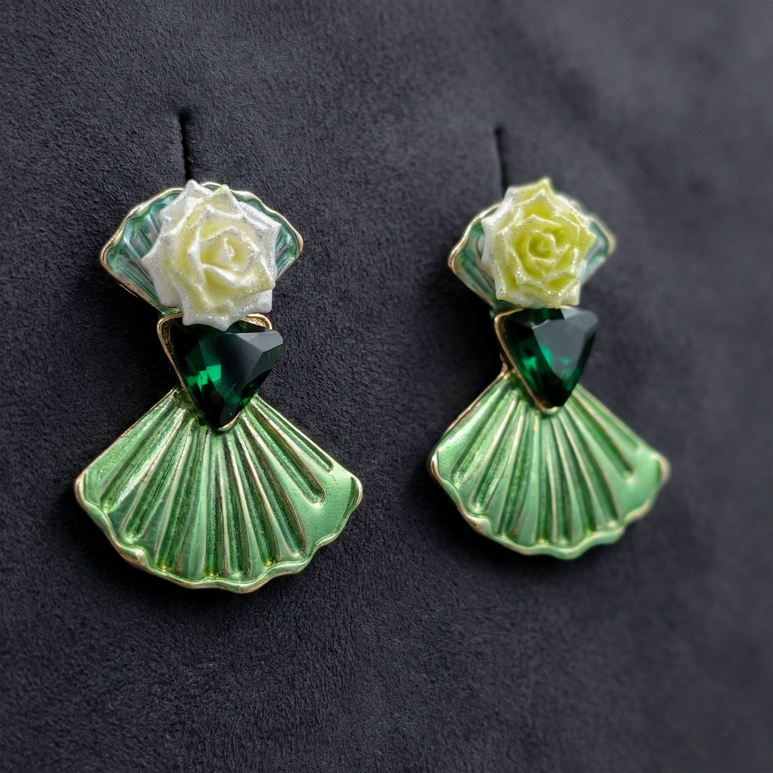 Luxury Blossom Emerald Earrings