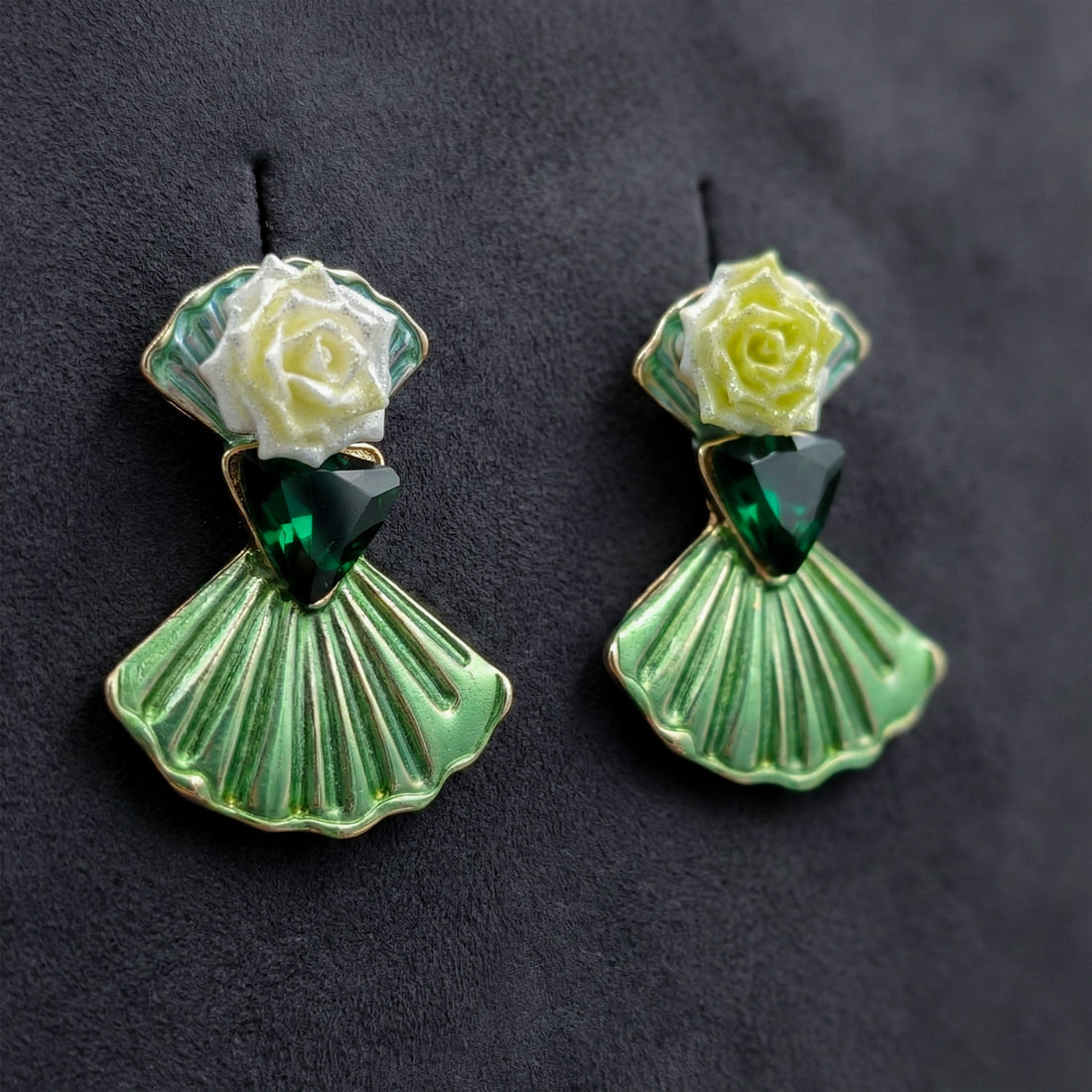 Luxury Blossom Emerald Earrings