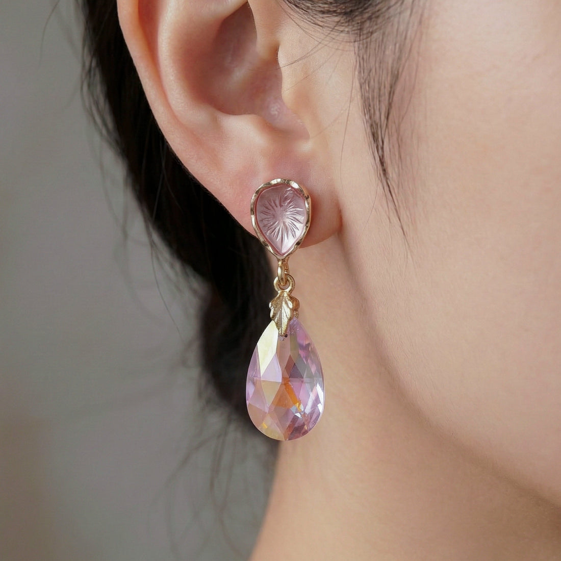 Pink Teardrop Elegance Earrings