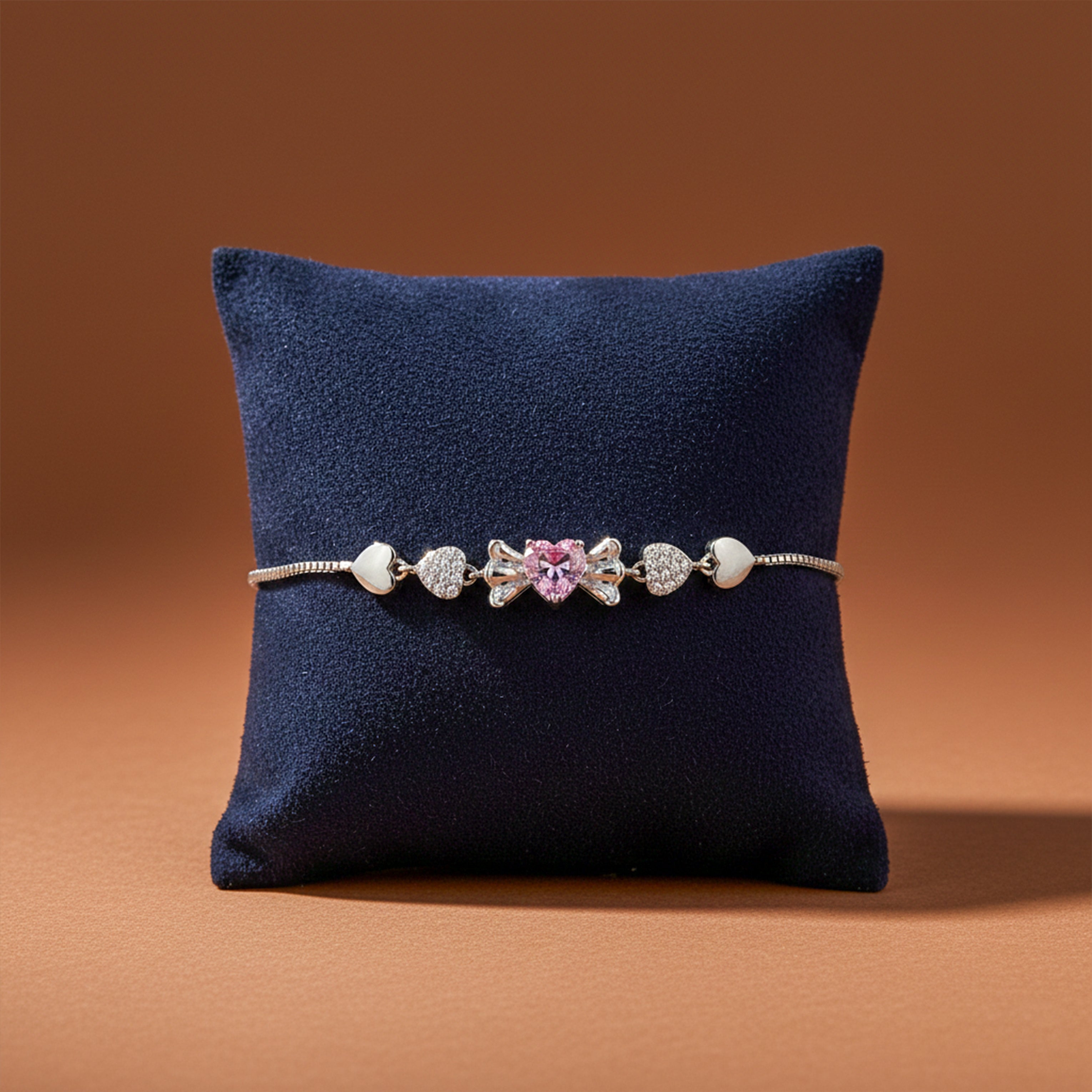 Cupid’s Pink Heart Diamond Bracelet