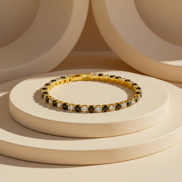 Black & Gold Imperial Tennis Bracelet