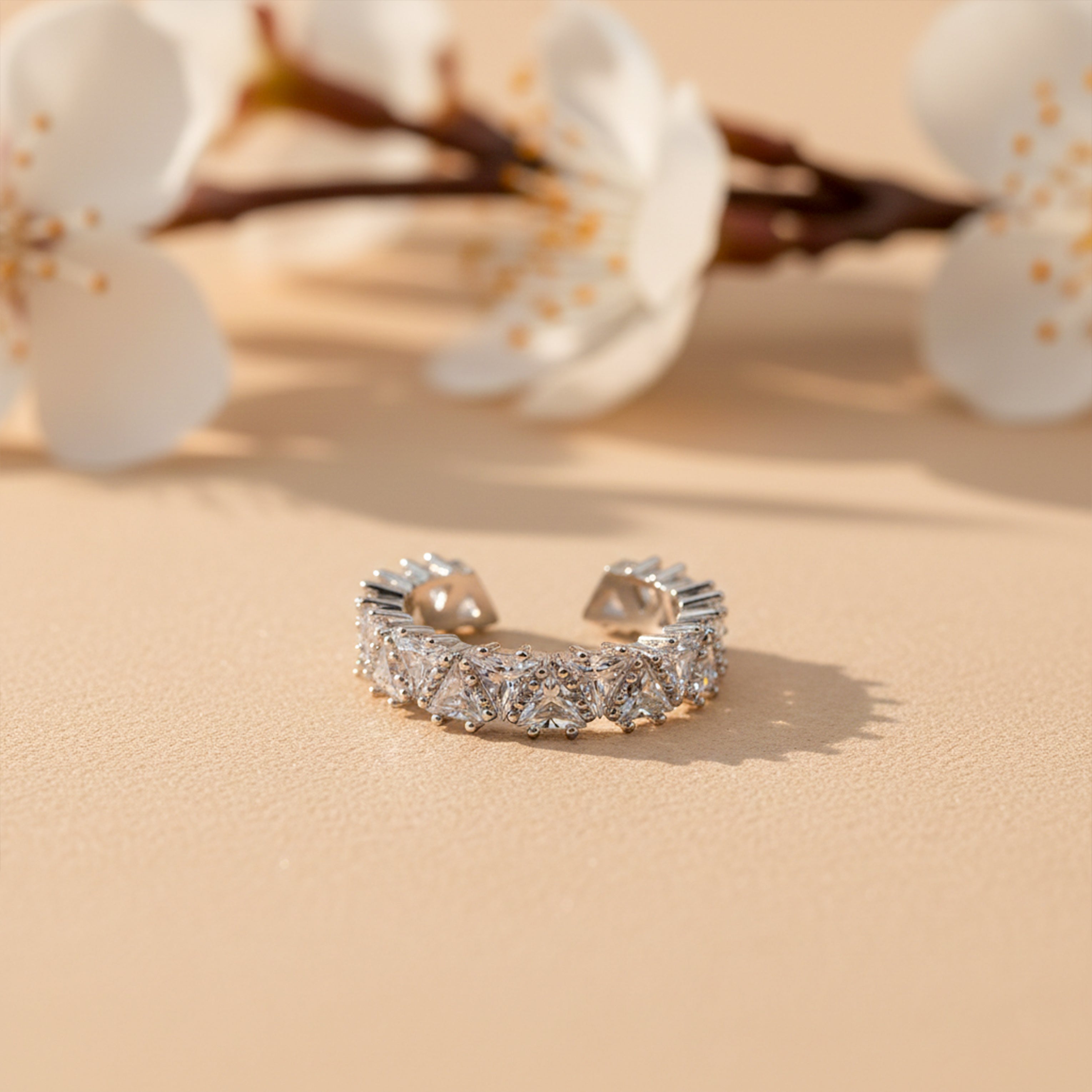 Celestia Spark Zircon Open Ring