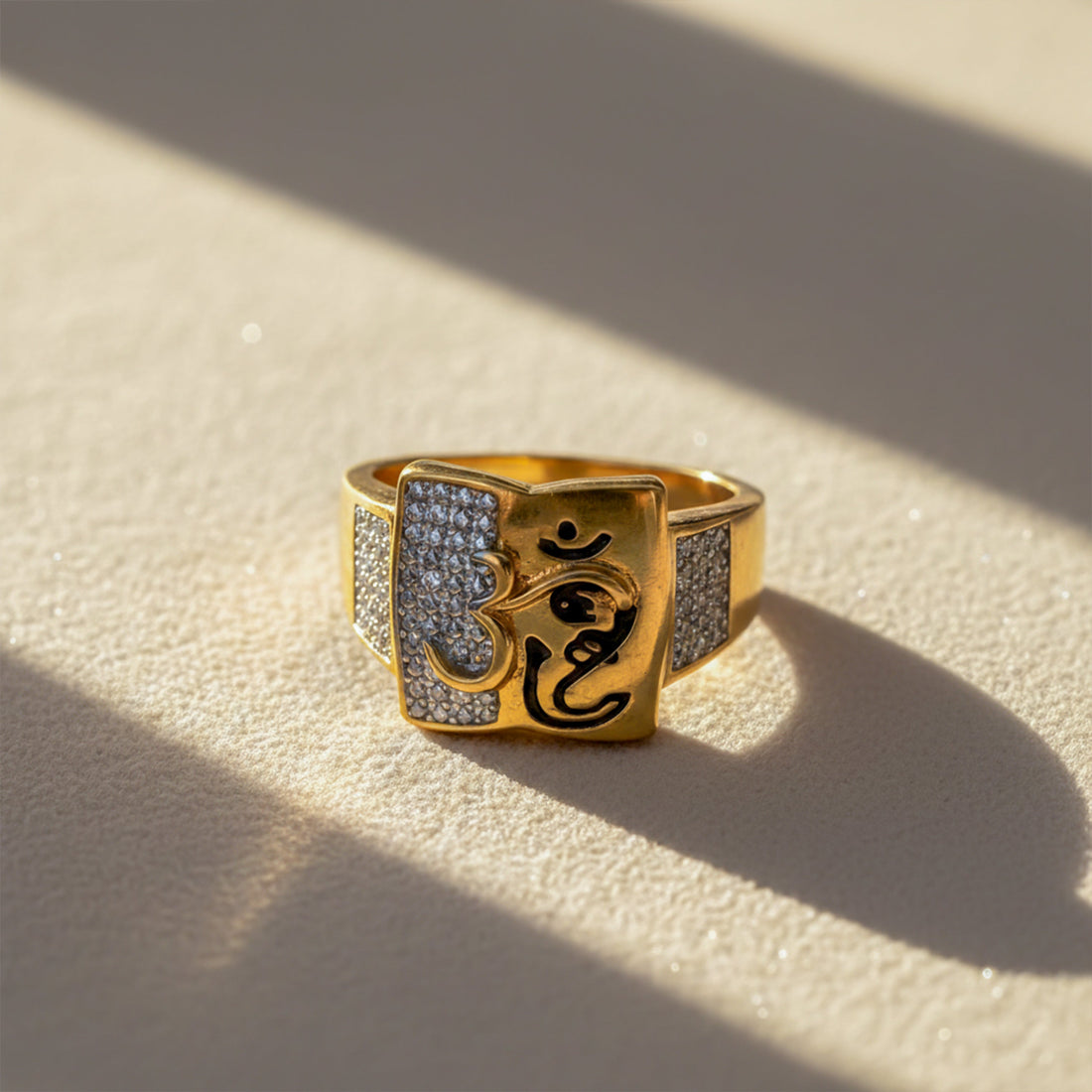 Om Power Gold Ring