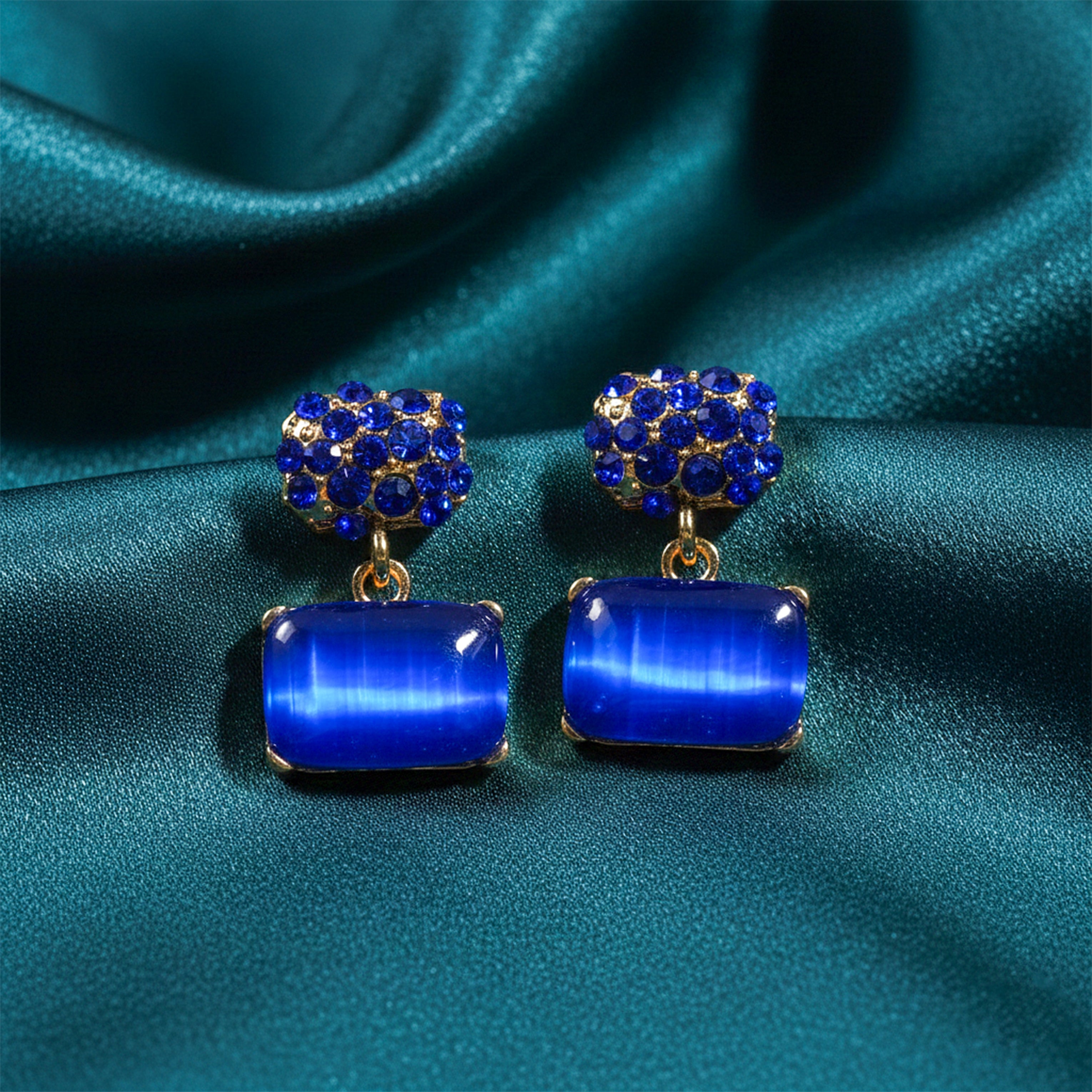 Blue Opulence Drops Earrings