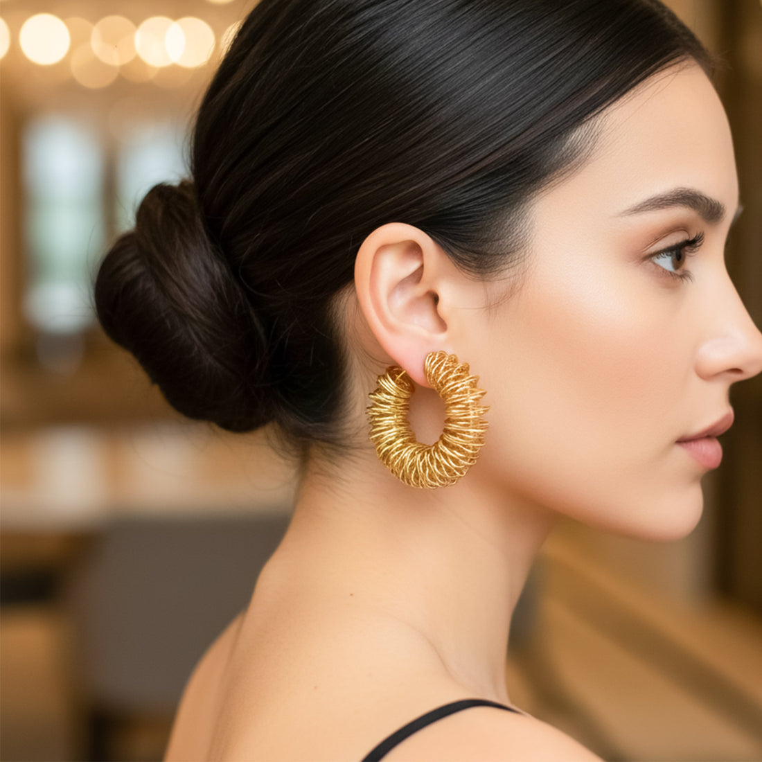 Spiral Gold Hoop Earrings