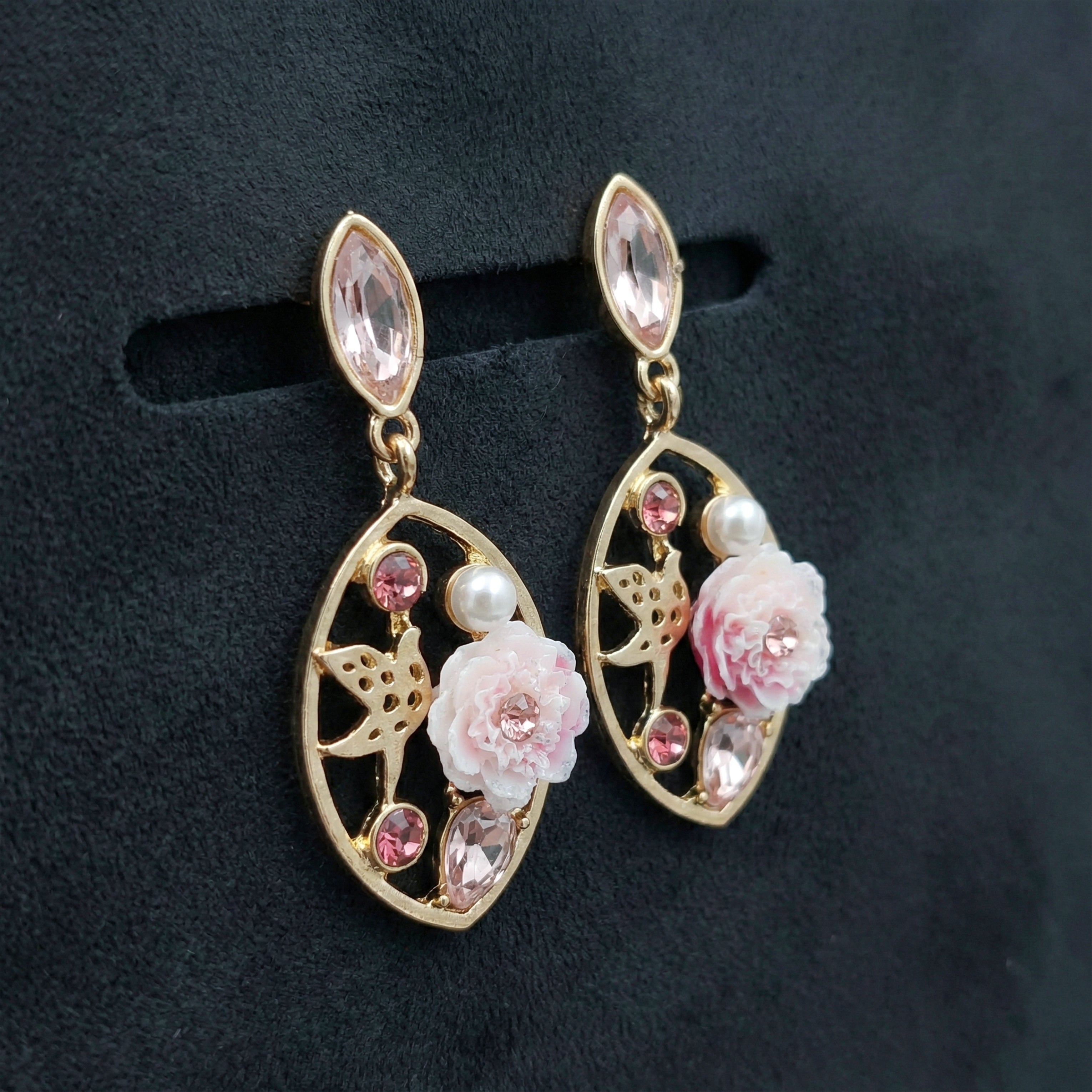 Pink Pearl Elegance Drops Earrings