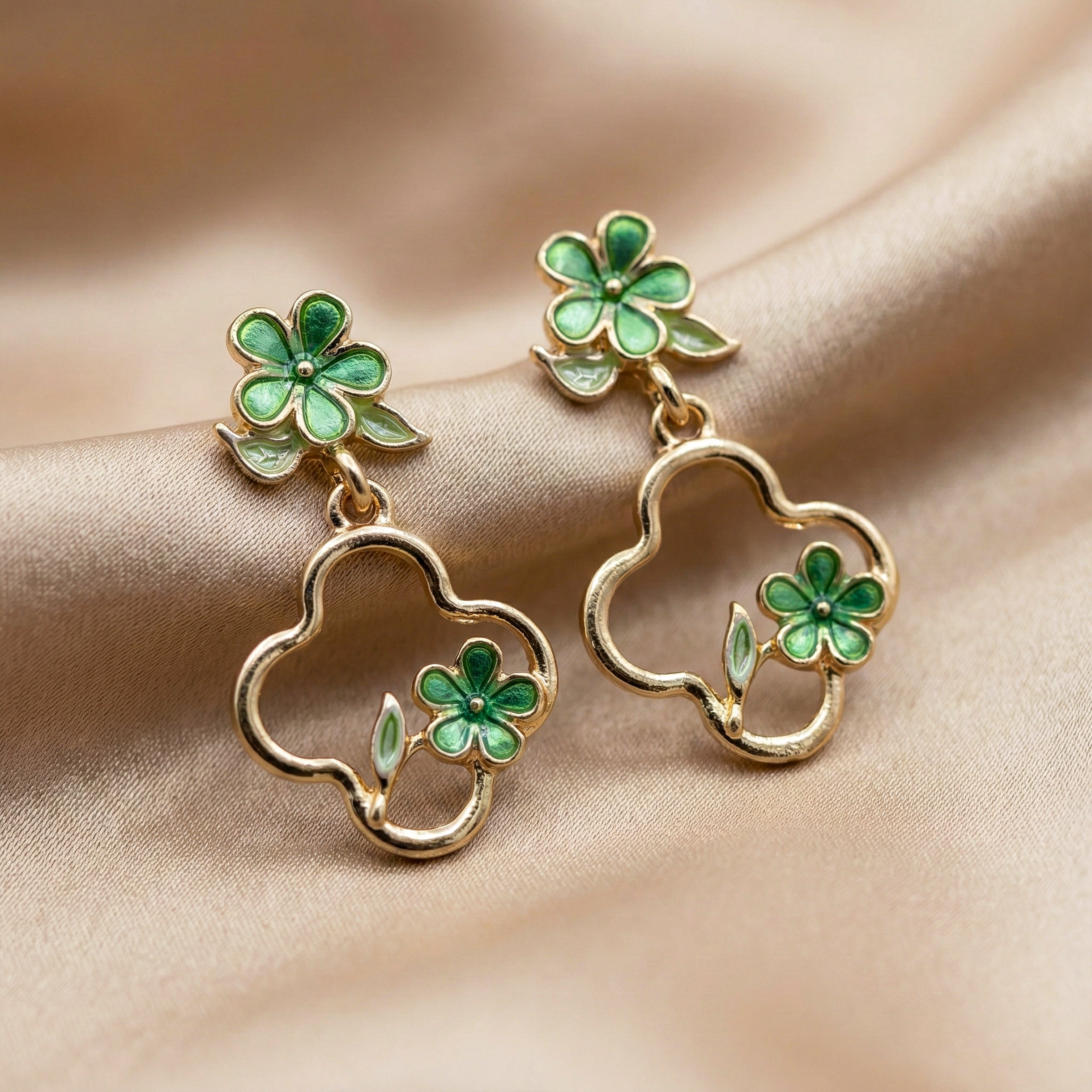 Green Blossom Luxe Earrings