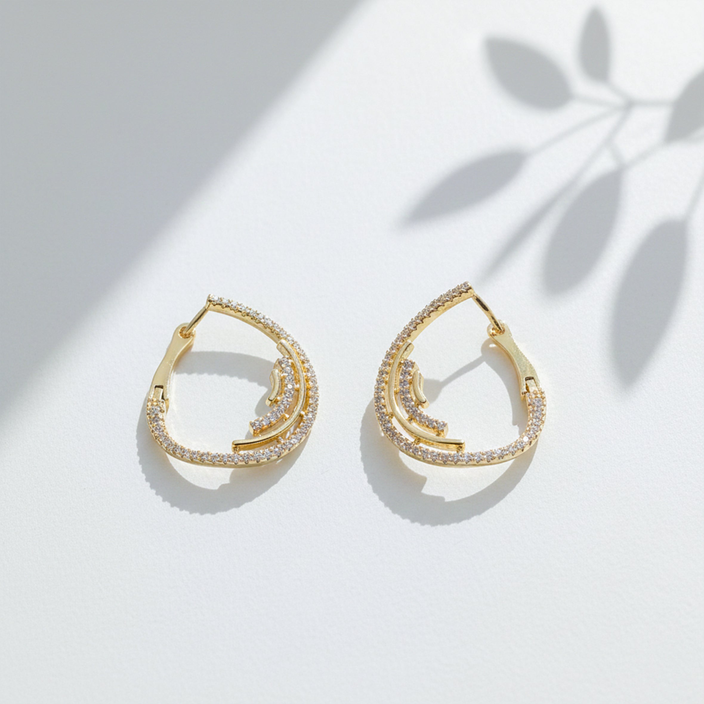 Elite Halo Zircon Hoop Earrings