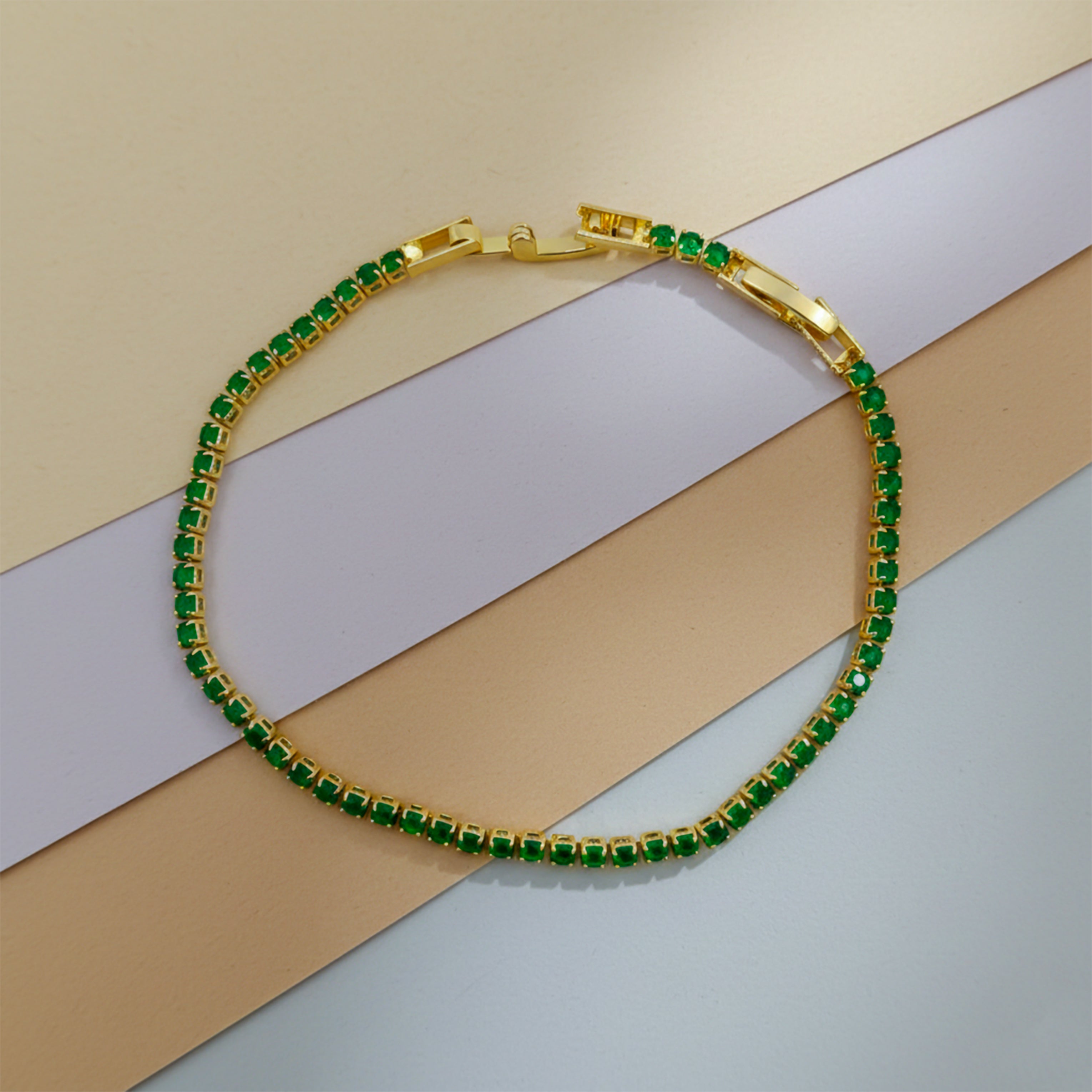 Green Emerald Tennis Bracelet