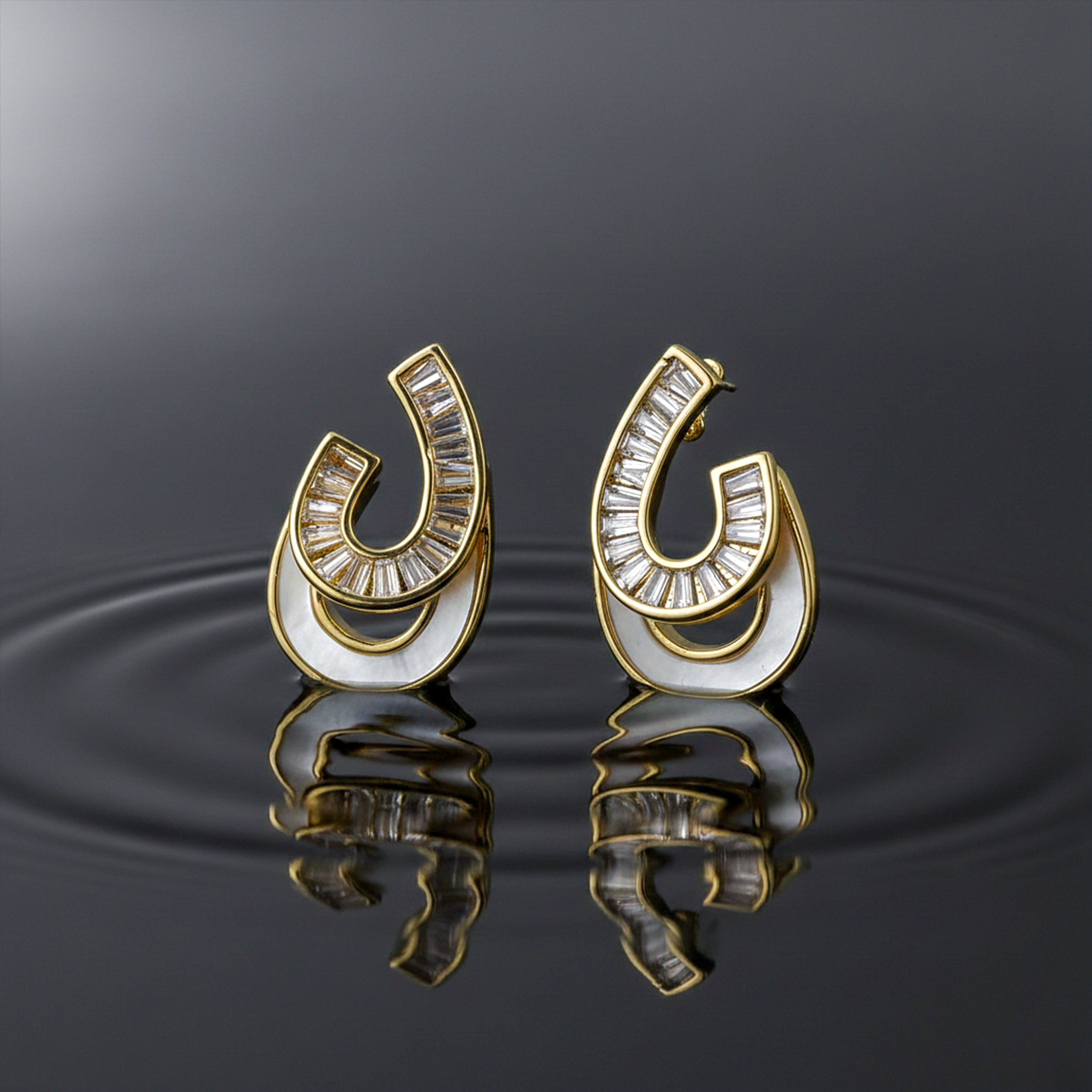 Zircon Arc Statement Earrings