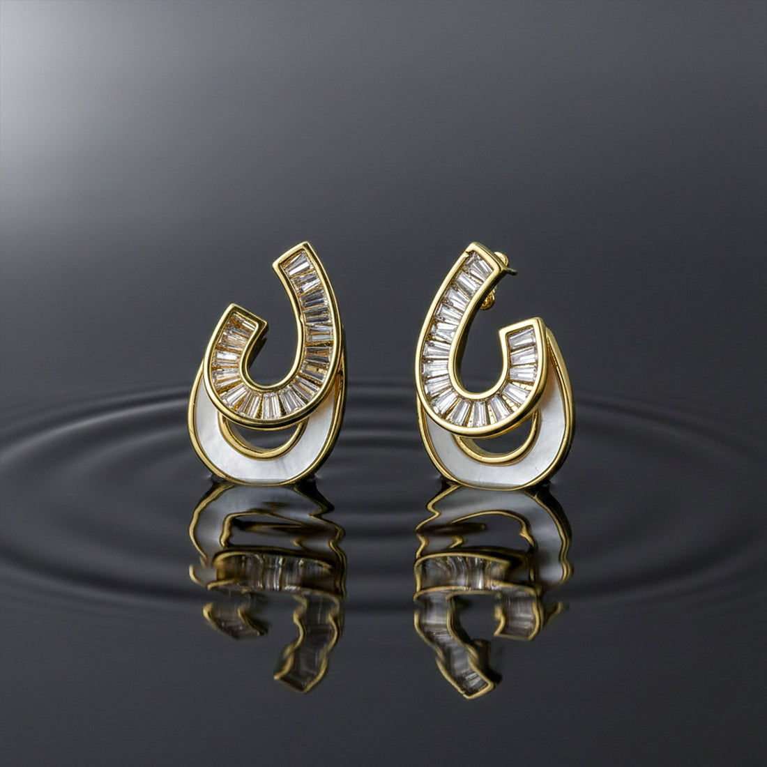 Zircon Arc Statement Earrings