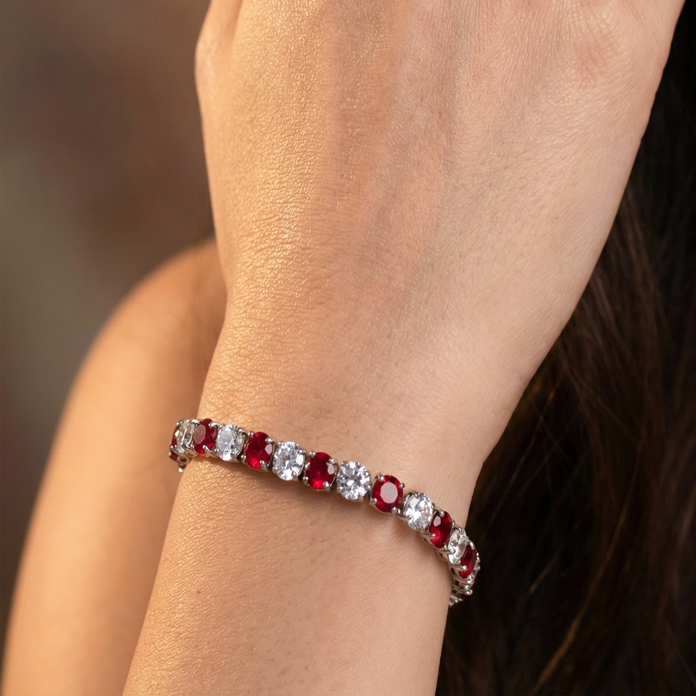 Crimson Royale Tennis Bracelet