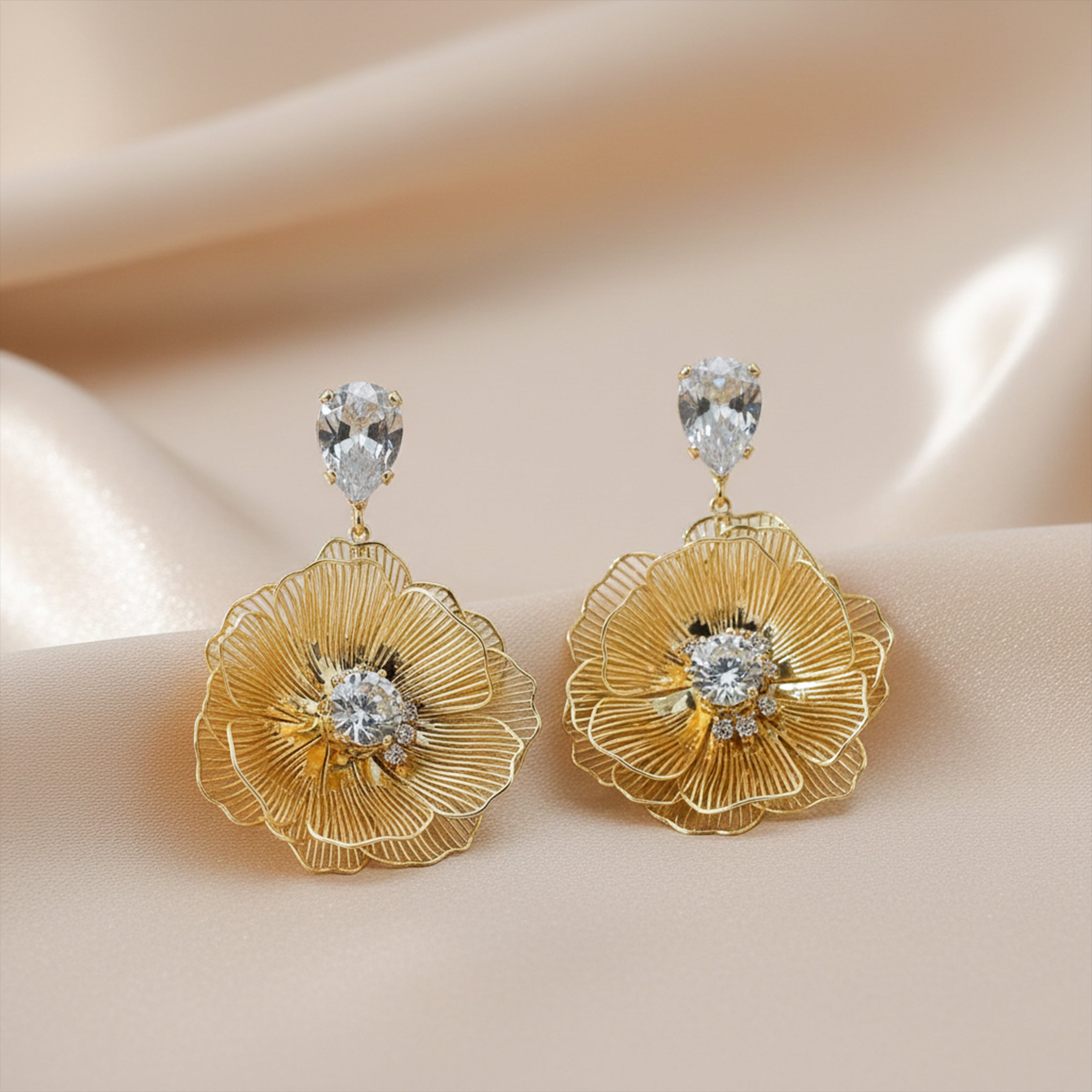 Zeenat Shahi Flower Drop Earrings